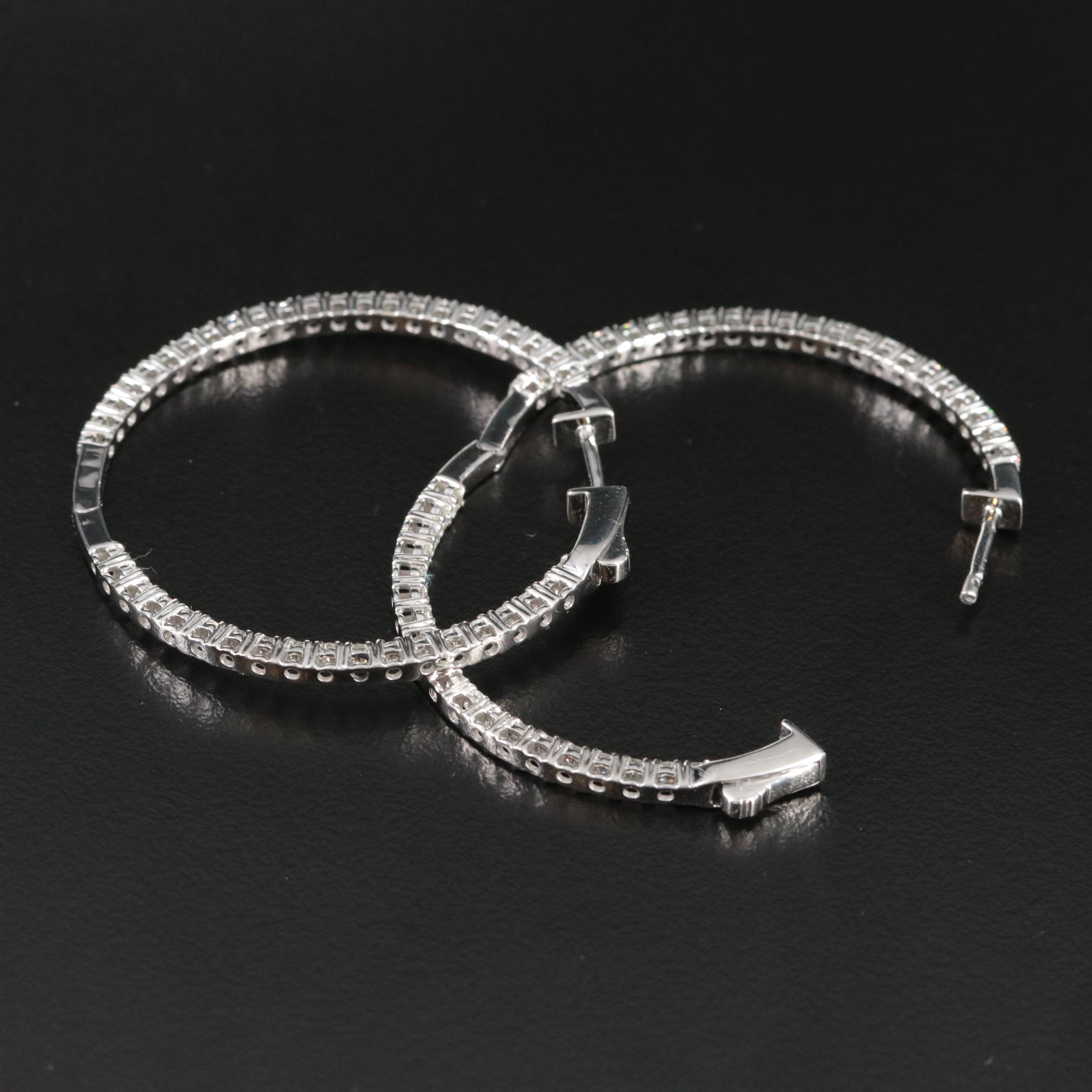 Platinum 2.67 CTW Diamond Inside-Out Hoop Earrings