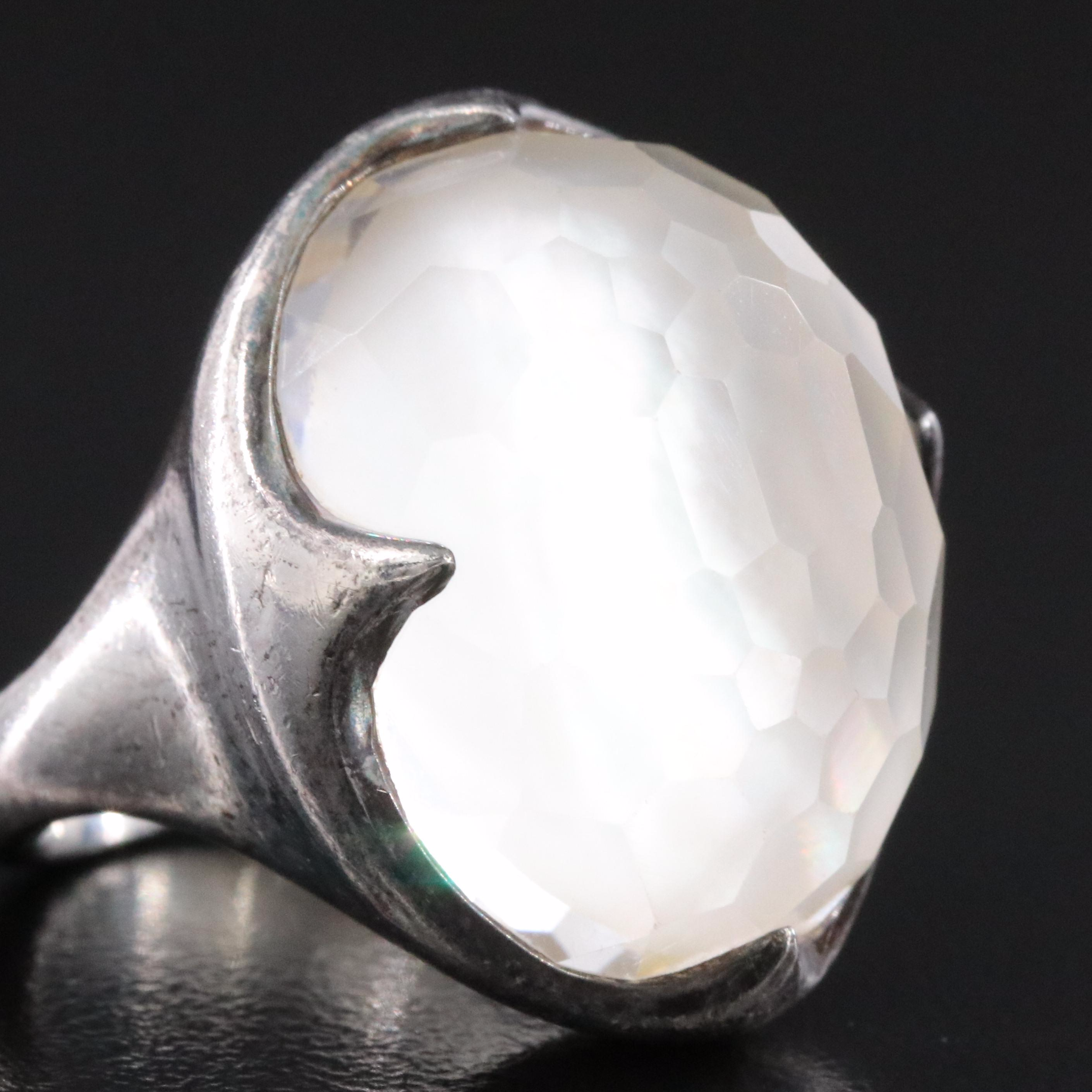 Ippolita Rock Candy Prince Sterling Quartz Mother of Pearl Doublet Ring