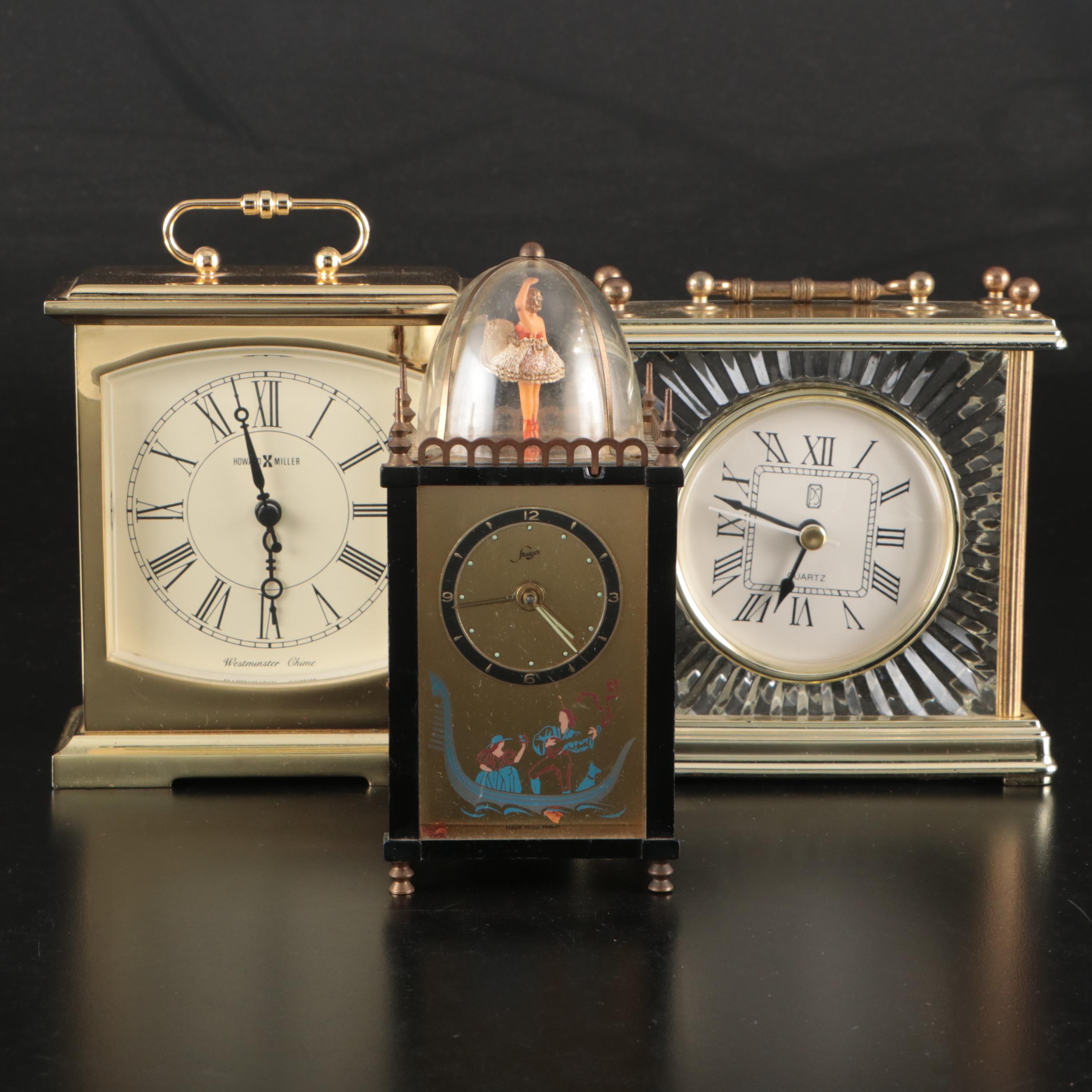 Howard Miller and Paul Sebastian Desk Clocks with Staiger Alarm Clock