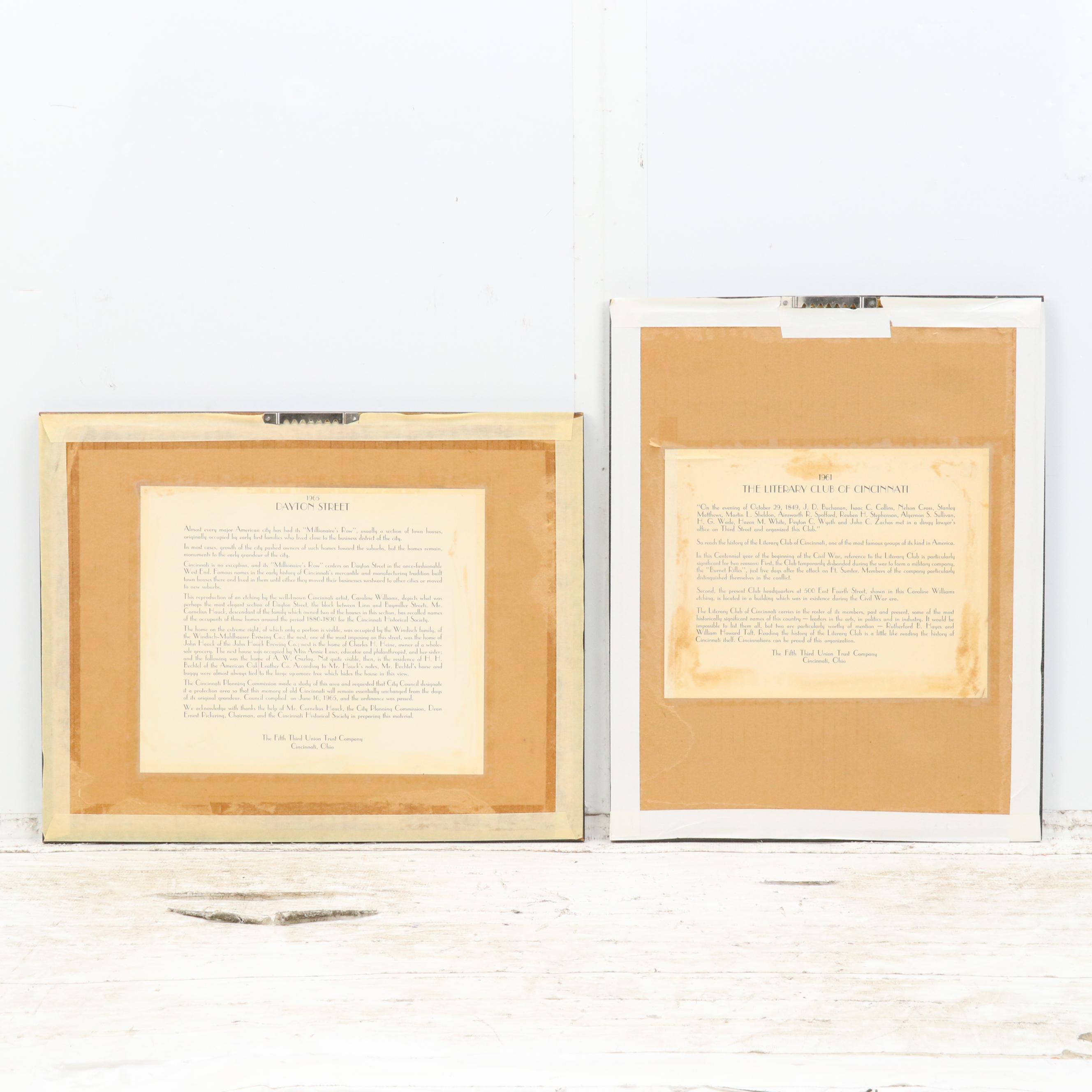 Halftones After Caroline Williams of 19th Century Cincinnati Scenes