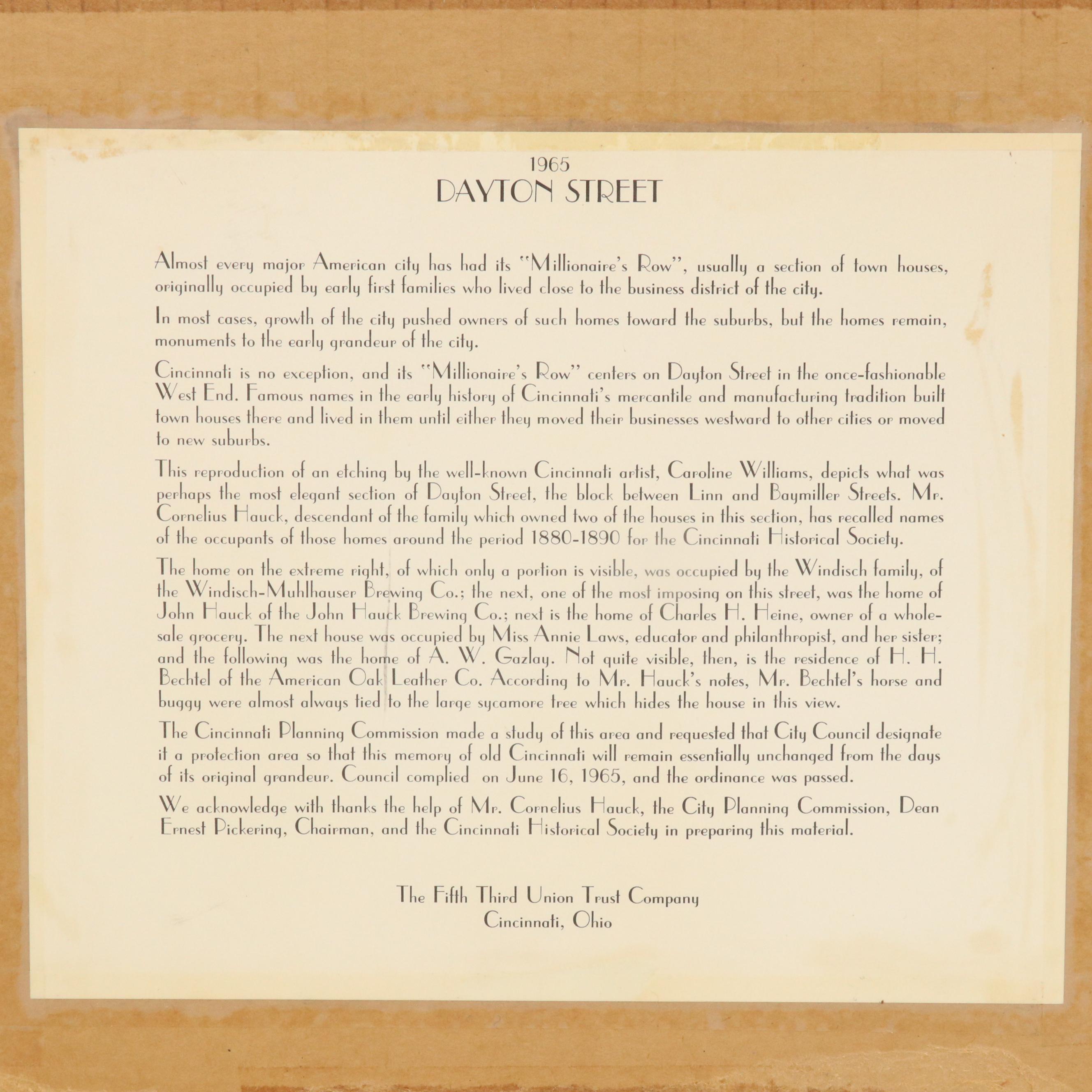 Halftones After Caroline Williams of 19th Century Cincinnati Scenes