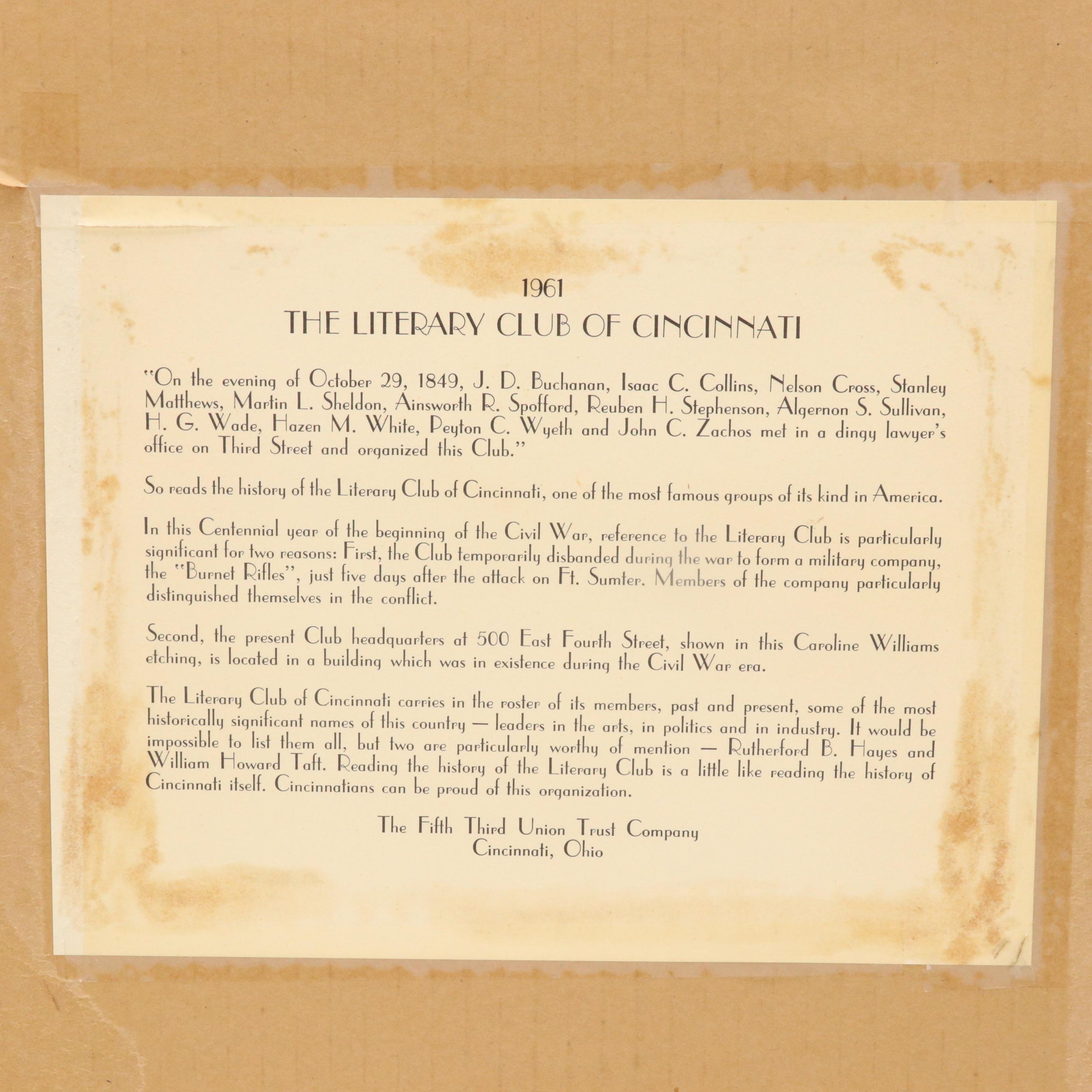 Halftones After Caroline Williams of 19th Century Cincinnati Scenes