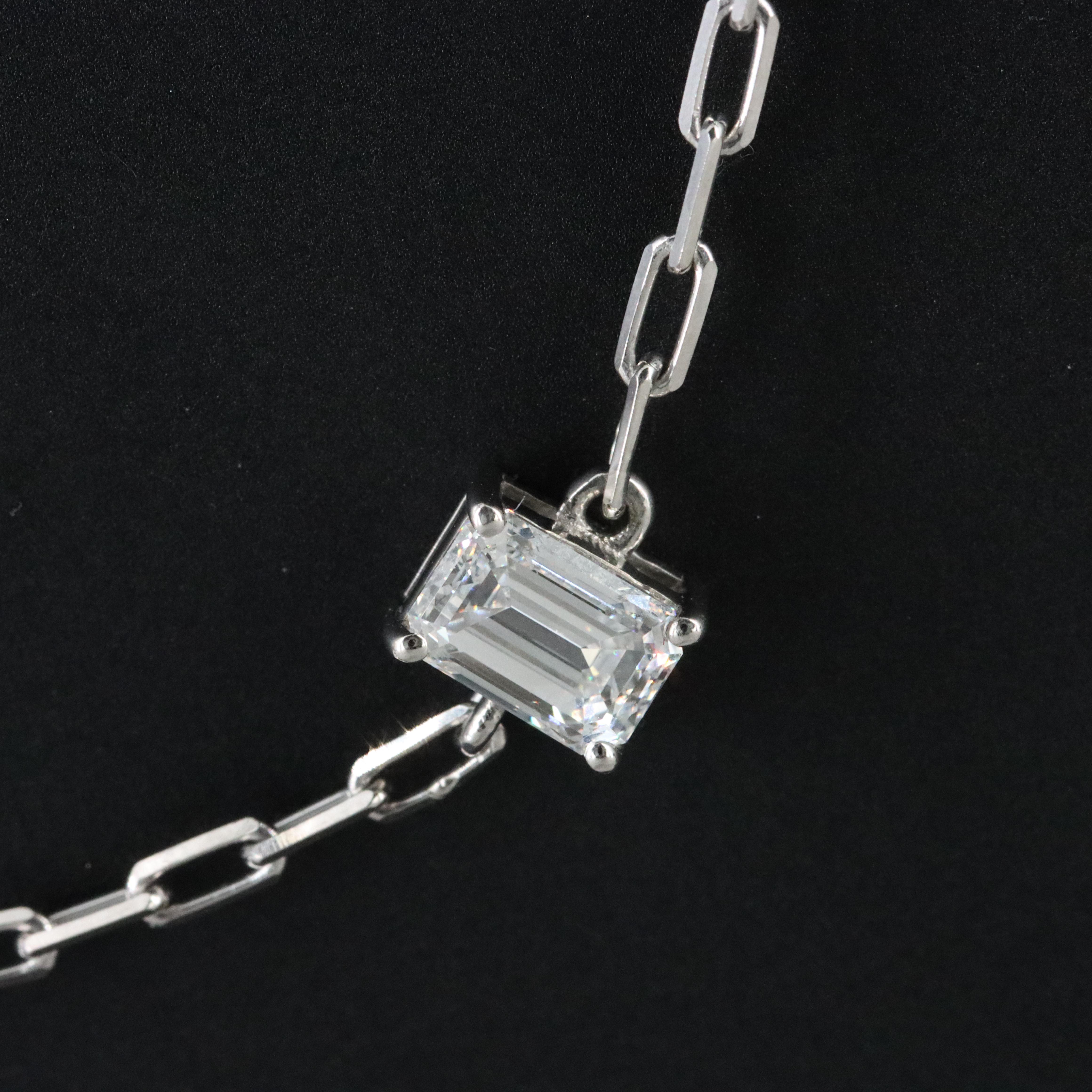 Platinum 6.48 CTW Lab Grown Diamond Station Necklace