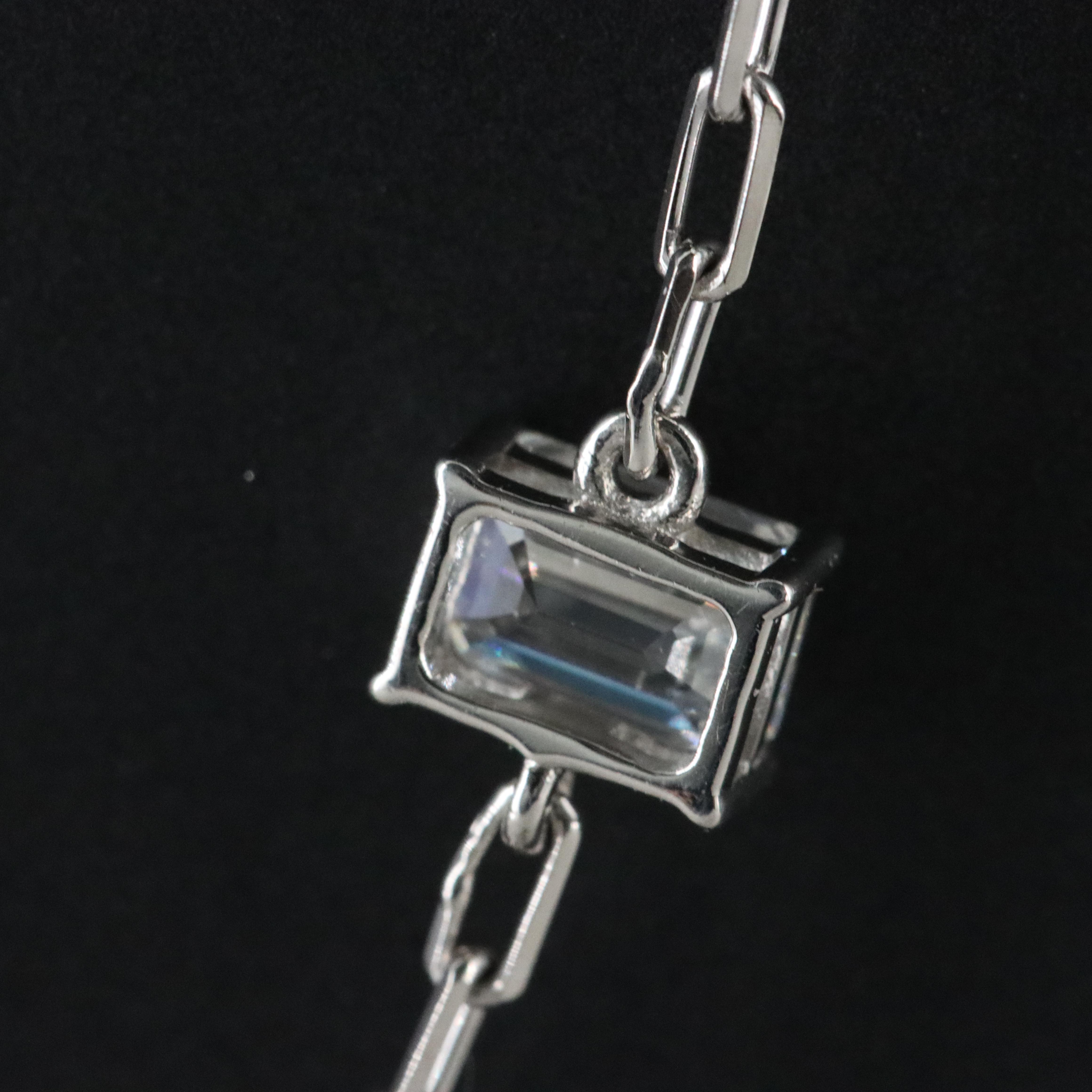 Platinum 6.48 CTW Lab Grown Diamond Station Necklace