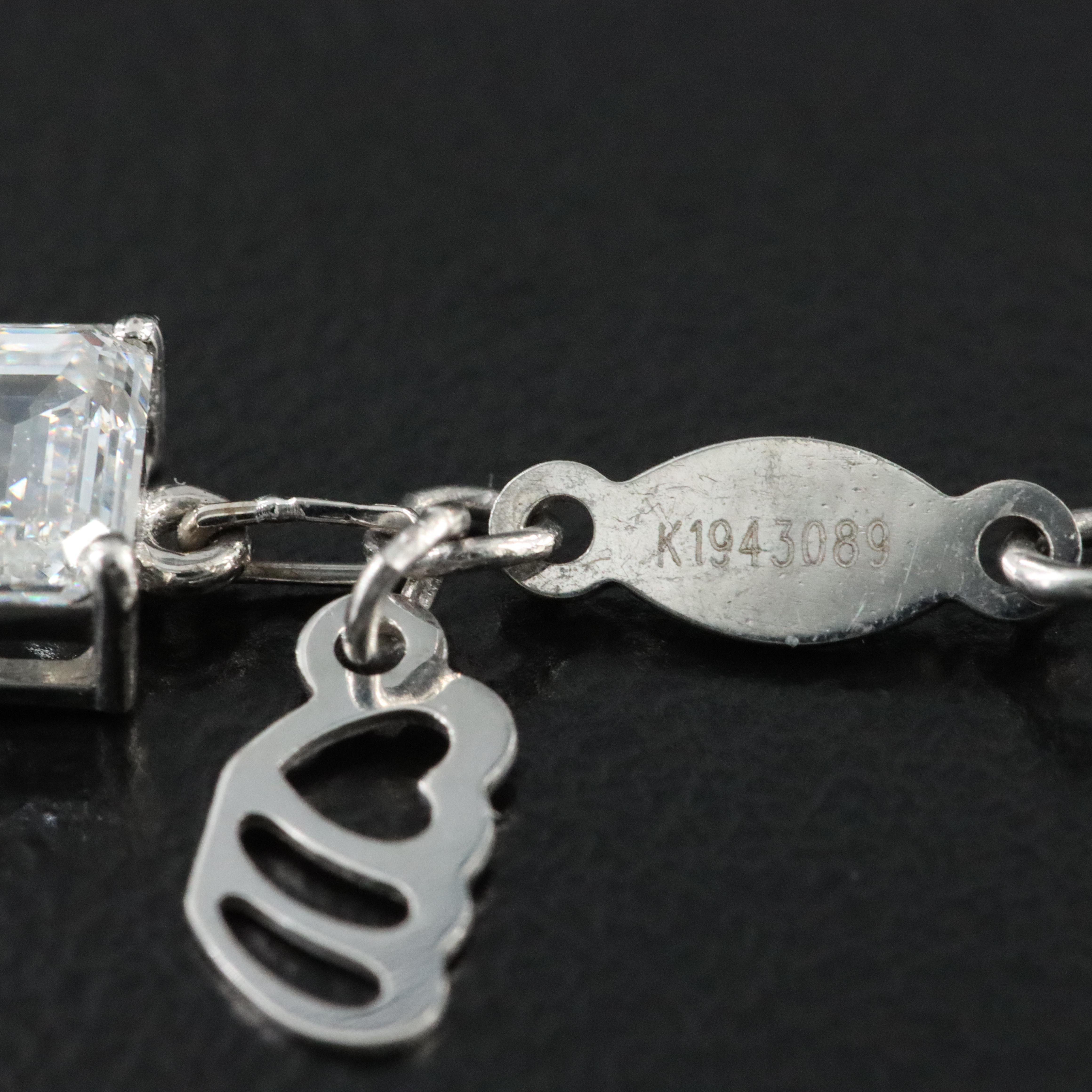 Platinum 6.48 CTW Lab Grown Diamond Station Necklace