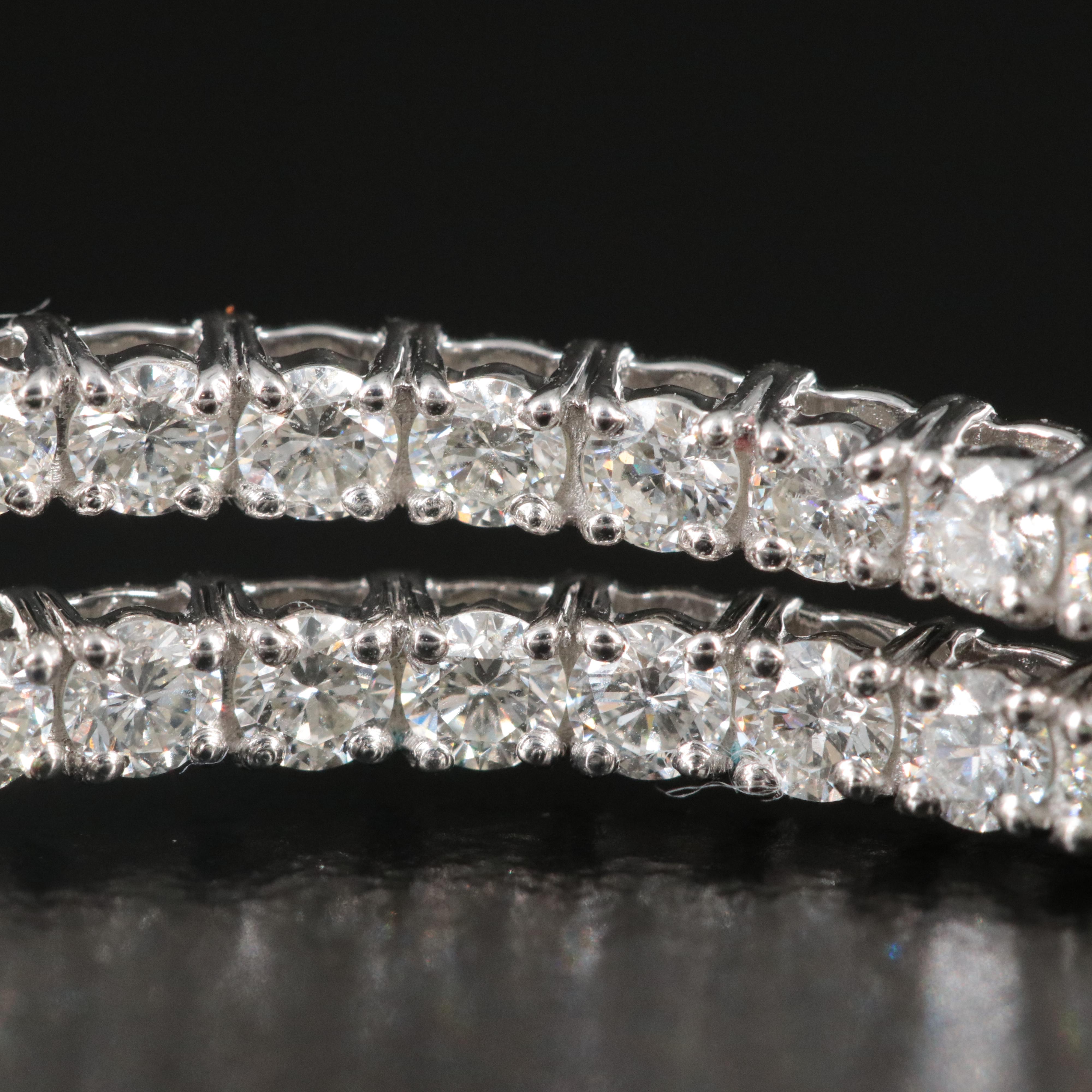 Platinum 2.86 CTW Diamond Inside-Out Hoop Earrings
