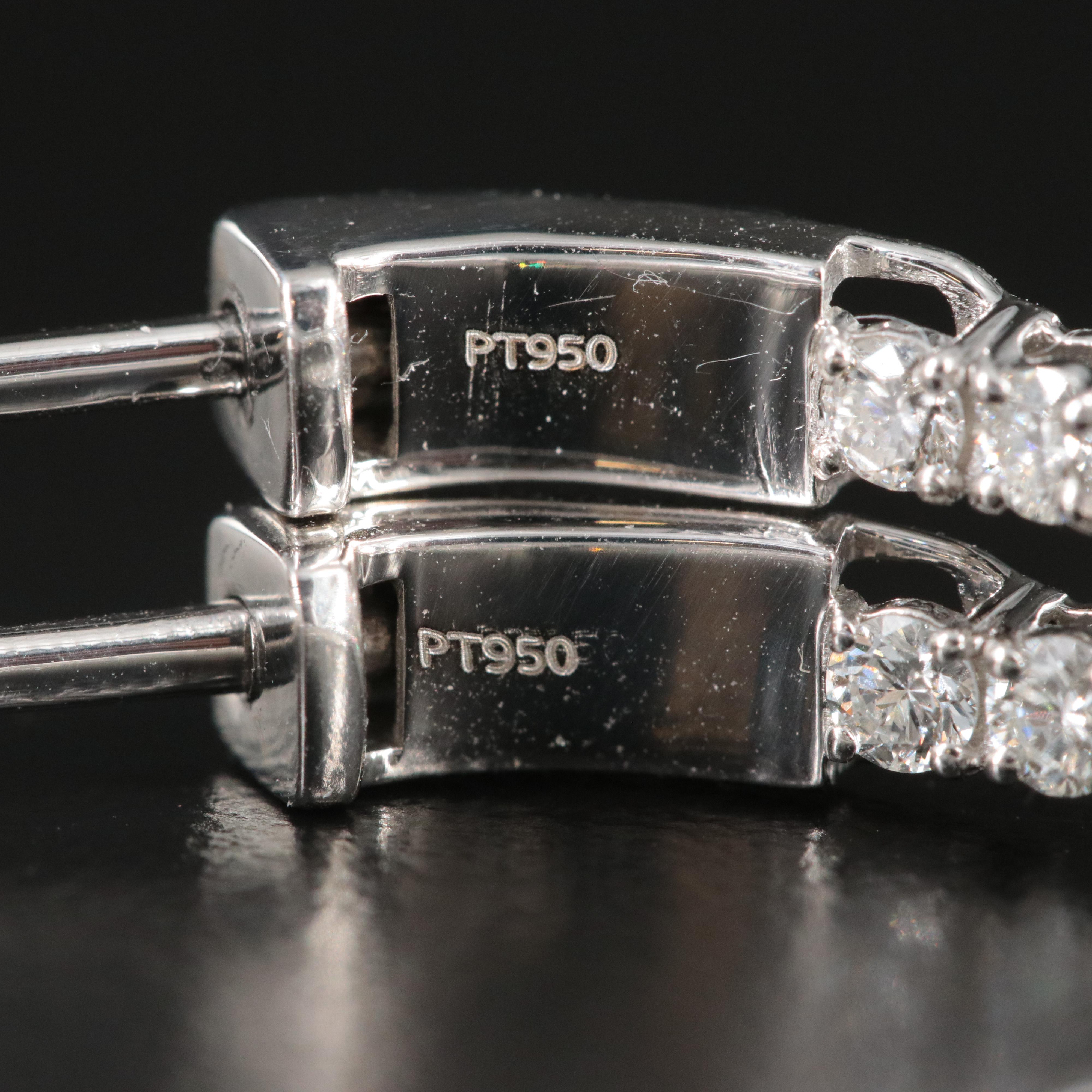 Platinum 2.86 CTW Diamond Inside-Out Hoop Earrings