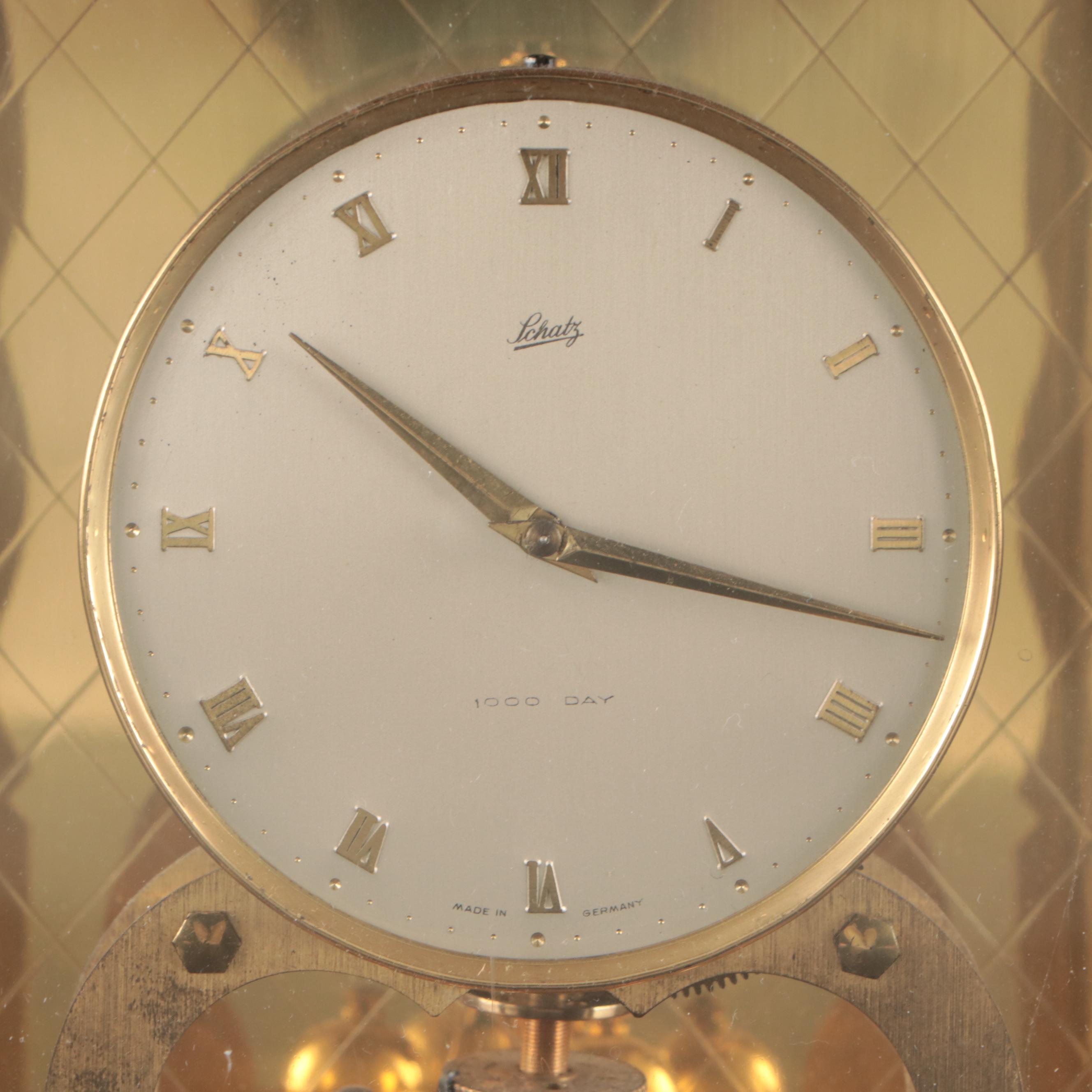 Schatz 1000 Day Brass Mantel Clock