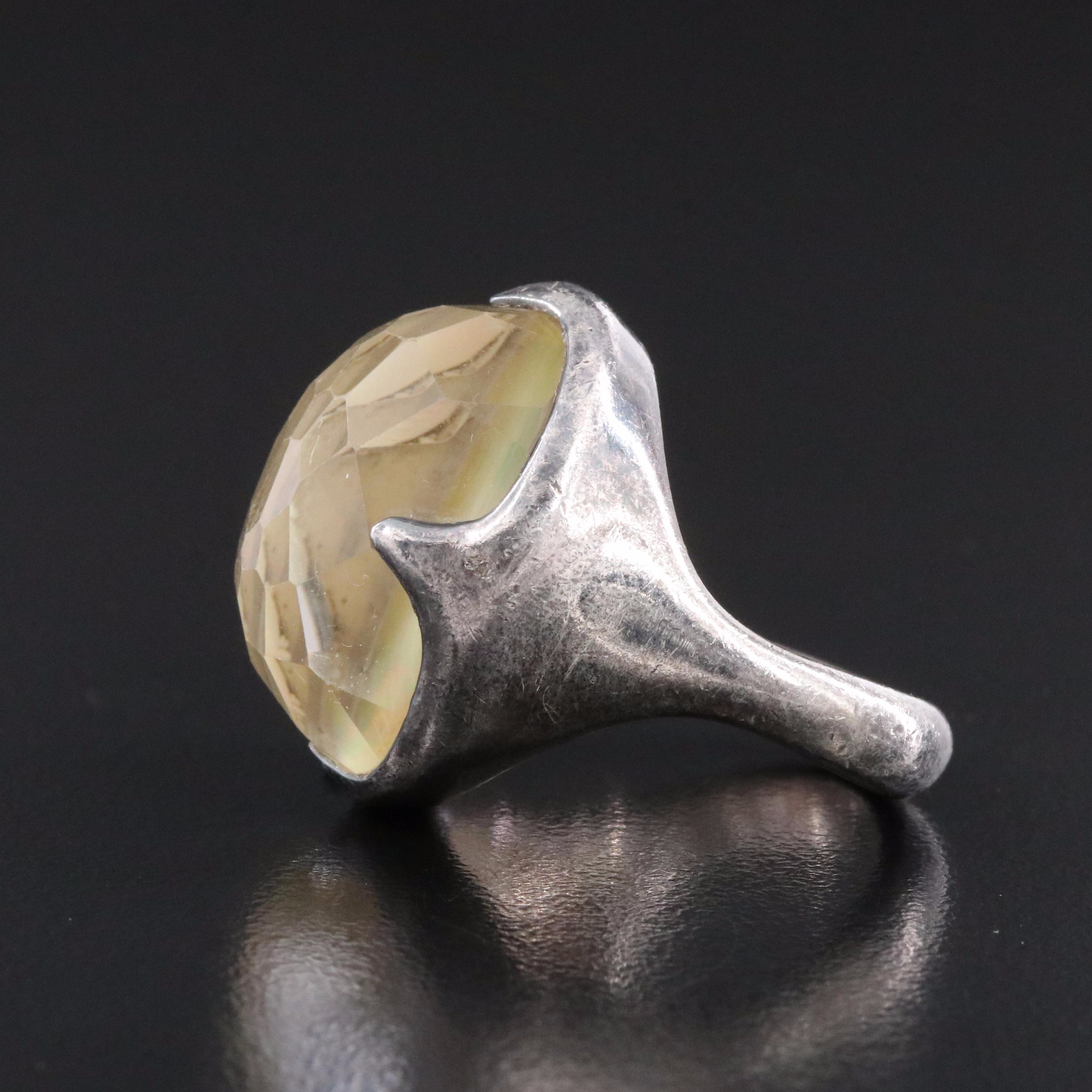 Ippolita Rock Candy Prince Sterling Quartz and Mother of Pearl Ring