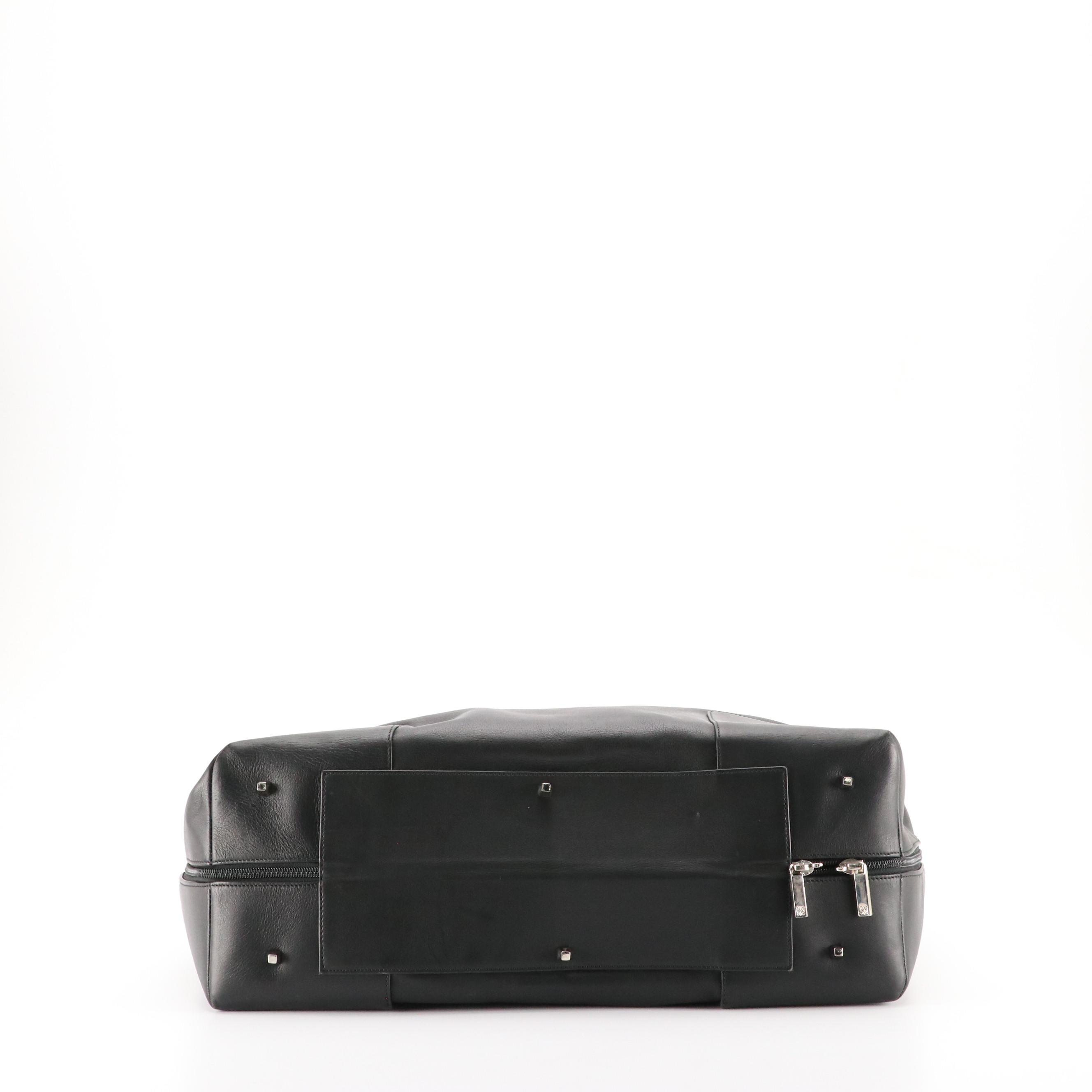 Loewe Travel Bag in Black Calfskin Leather with Detachable Strap