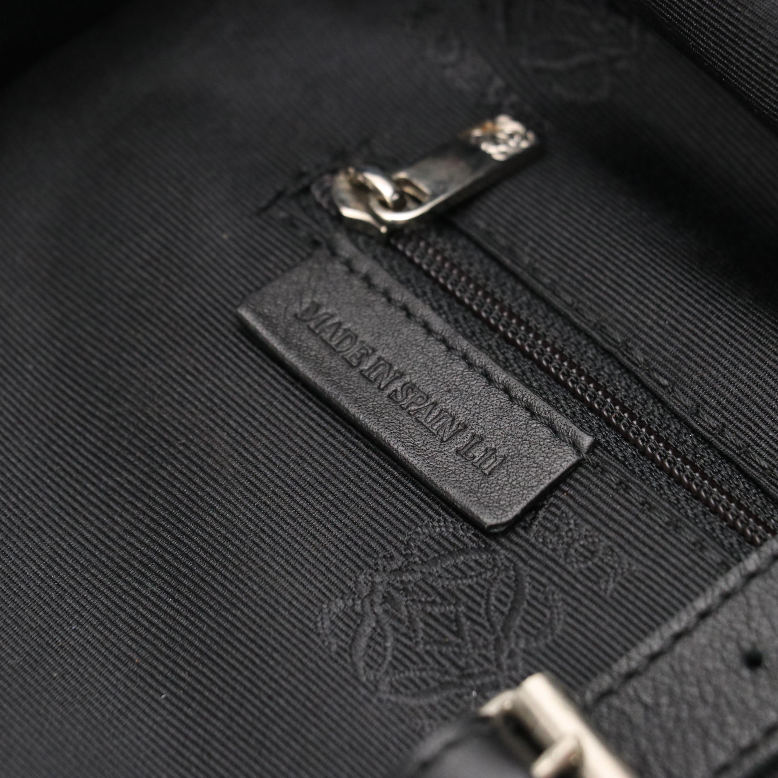 Loewe Travel Bag in Black Calfskin Leather with Detachable Strap