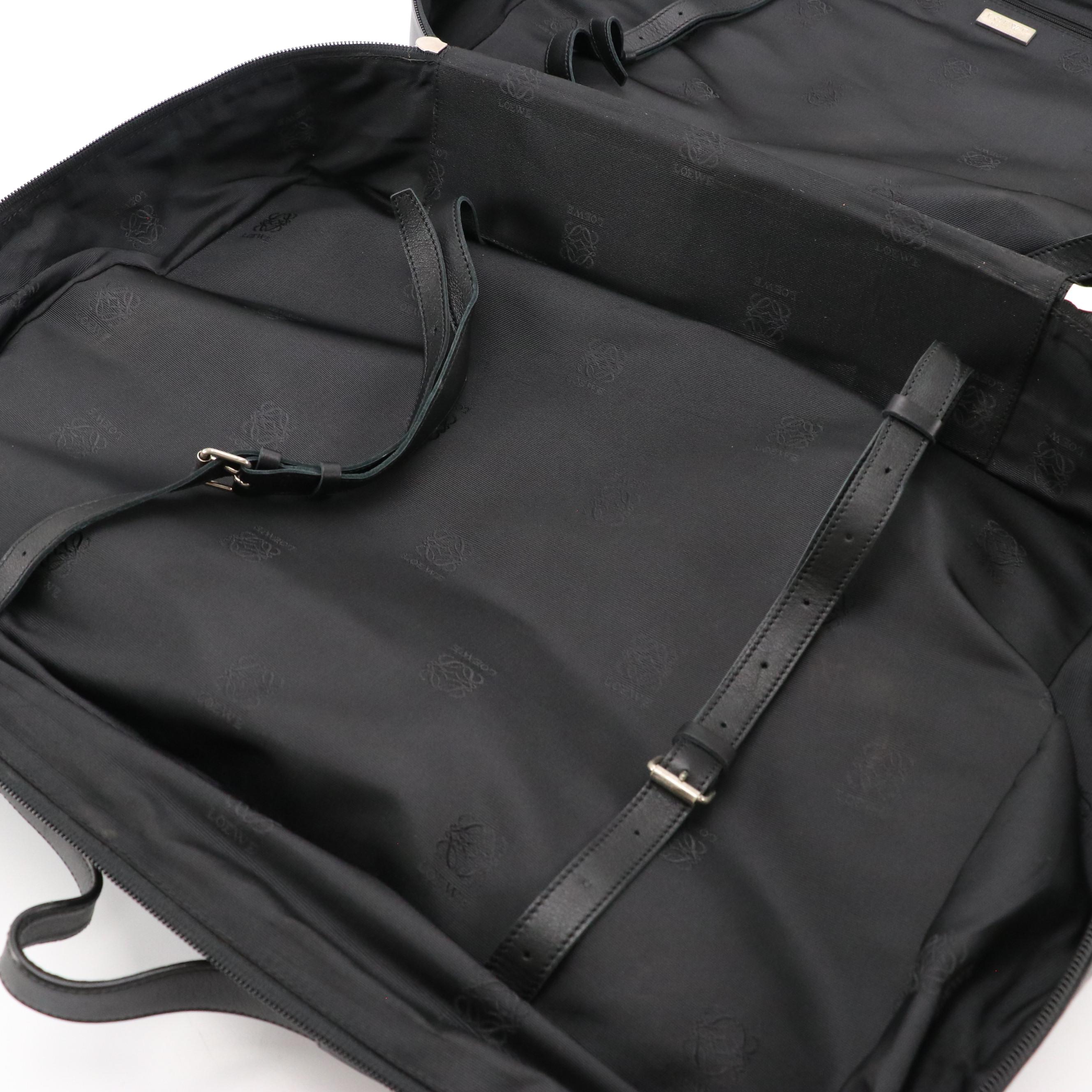 Loewe Travel Bag in Black Calfskin Leather with Detachable Strap