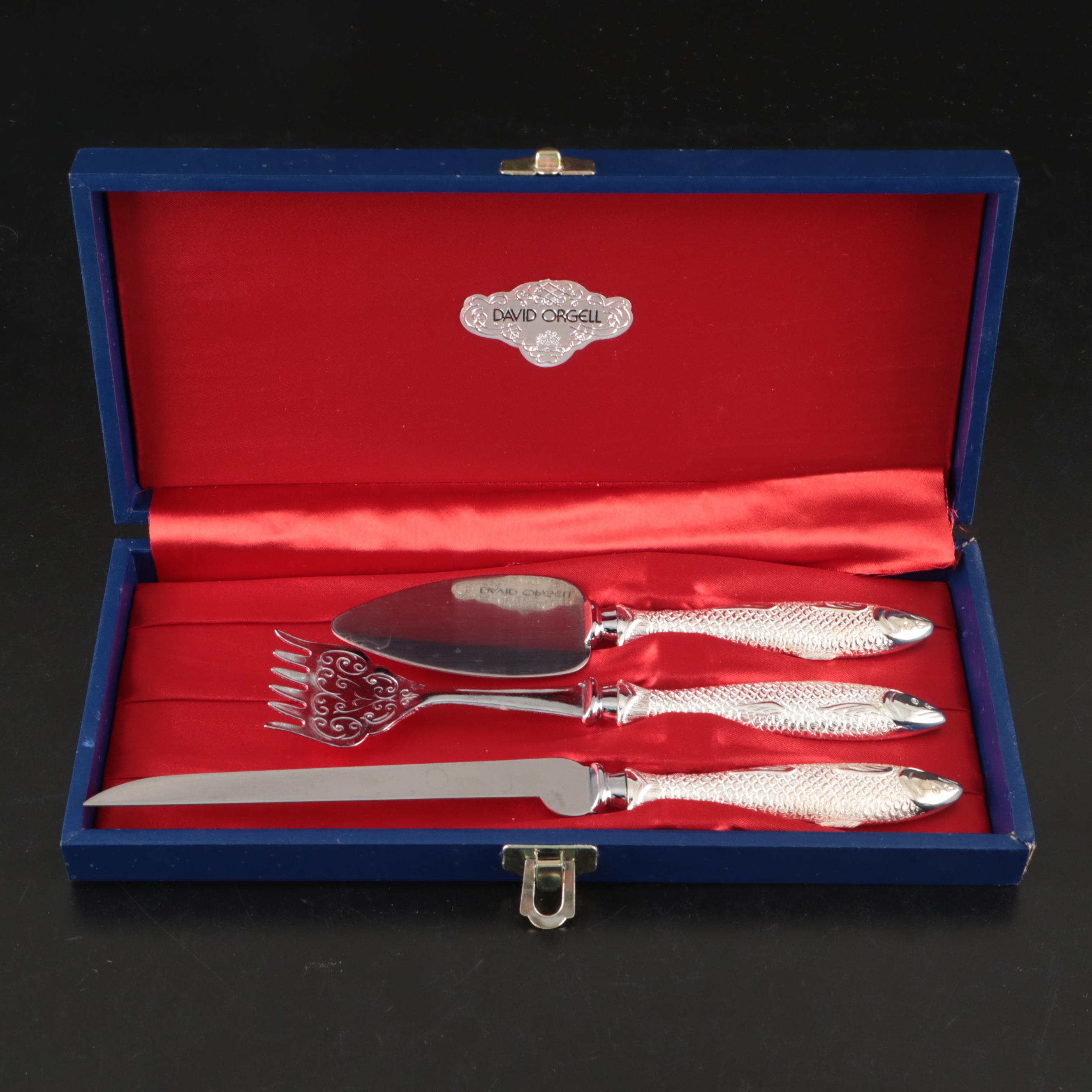 David Orgell Fish Handle Metal Serving Set