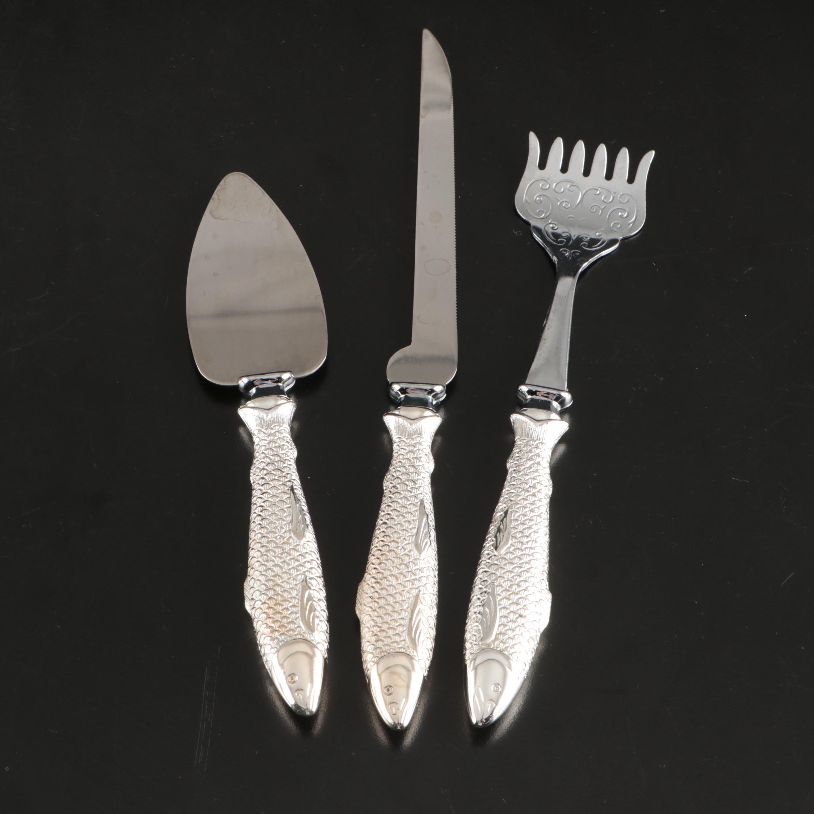 David Orgell Fish Handle Metal Serving Set