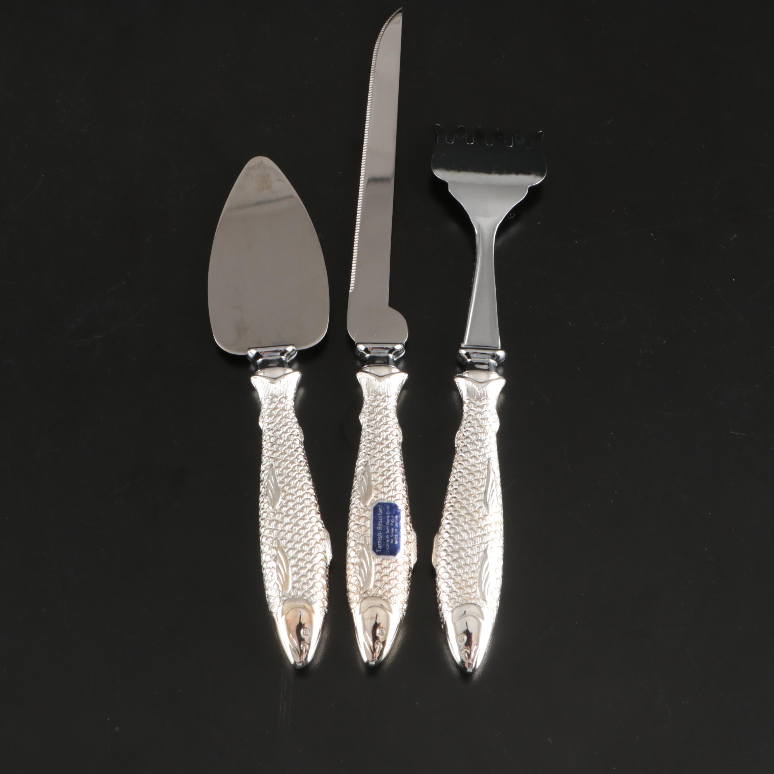 David Orgell Fish Handle Metal Serving Set