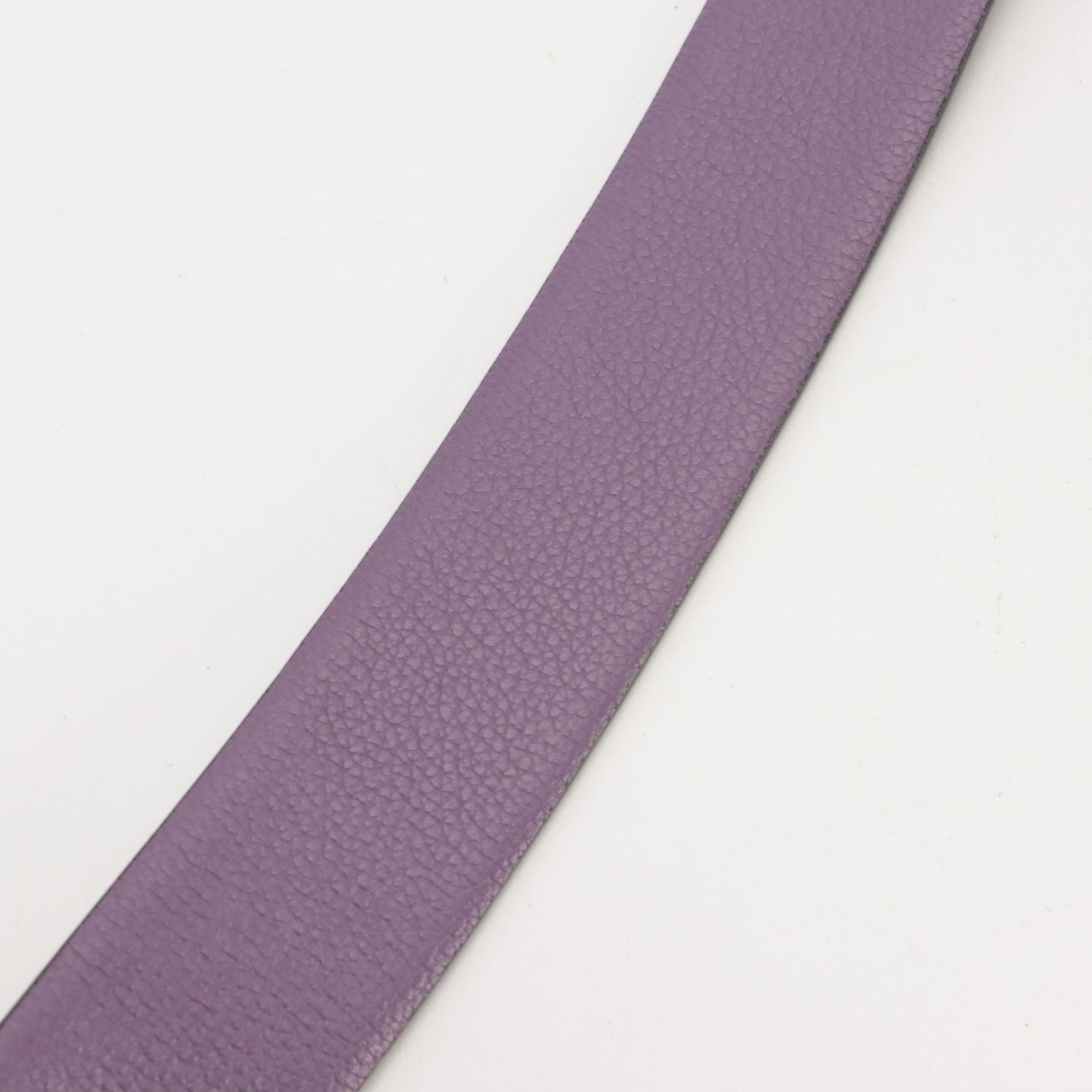 Salvatore Ferragamo Purple and Black Grain Leather Reversible Belt