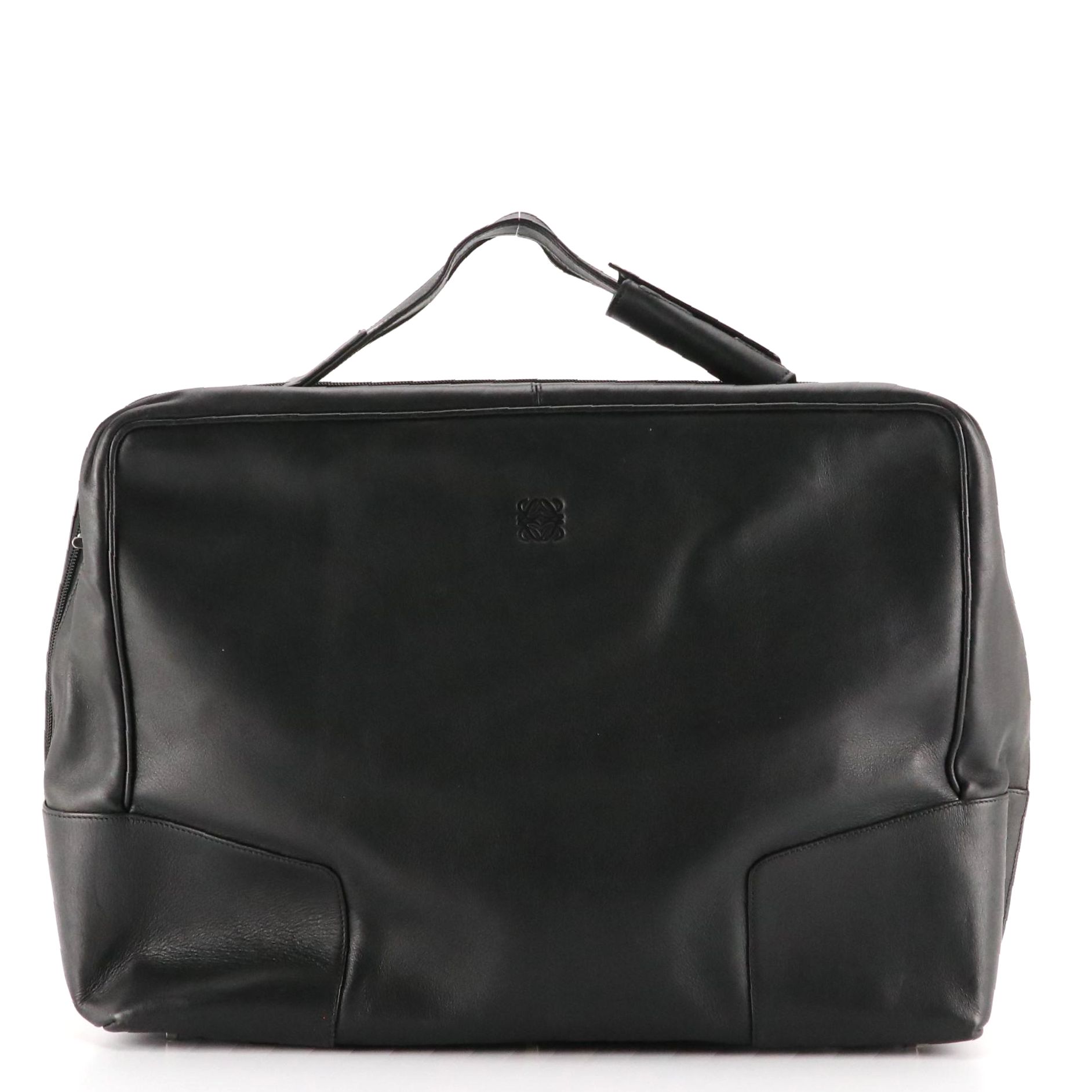 Loewe Travel Bag in Black Calfskin Leather with Detachable Strap