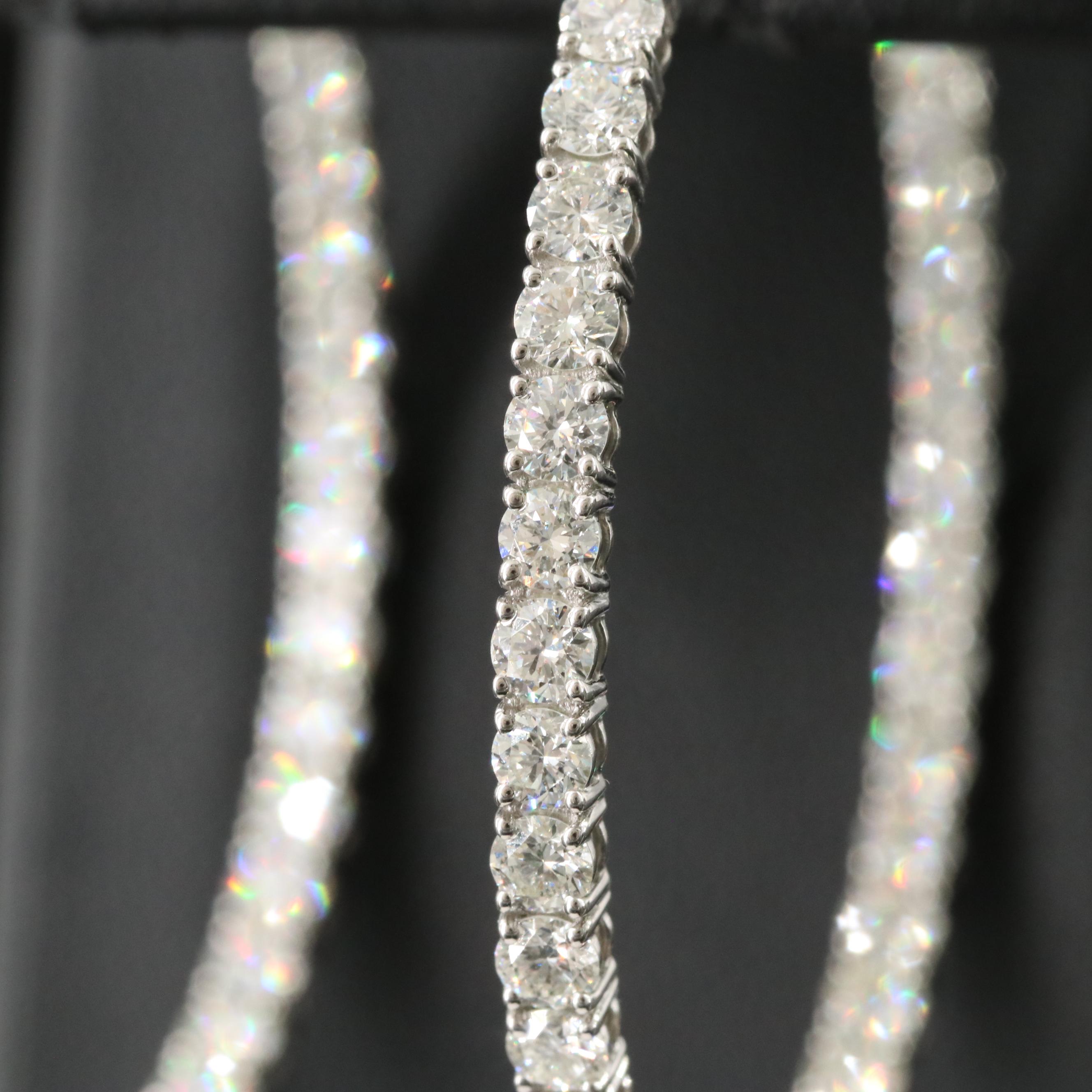 Platinum 6.39 CTW Diamond Inside-Out Hoop Earrings
