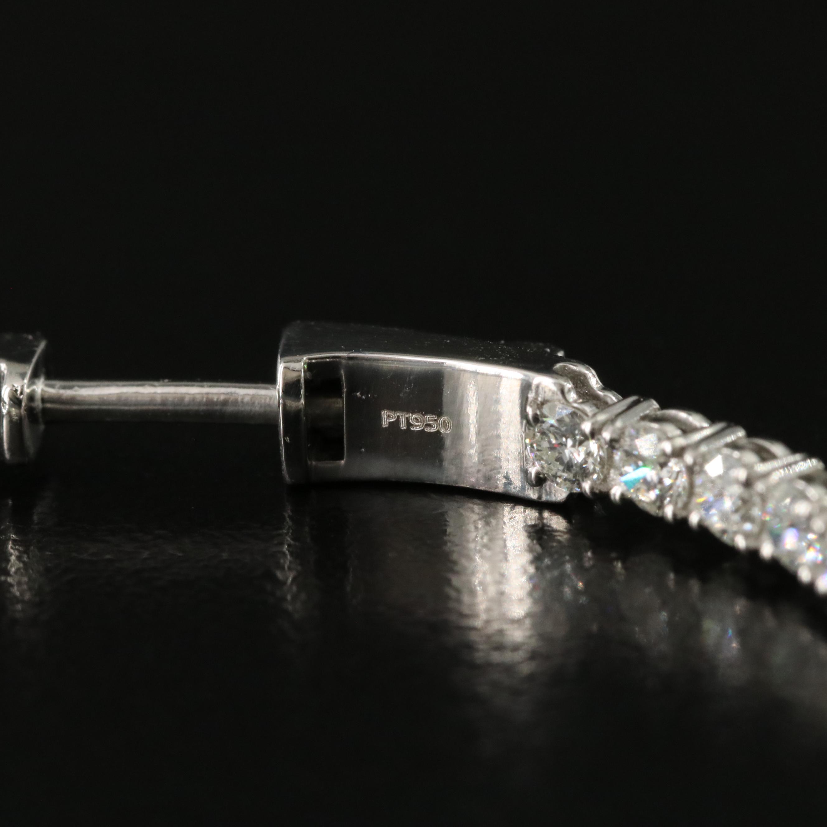 Platinum 6.39 CTW Diamond Inside-Out Hoop Earrings