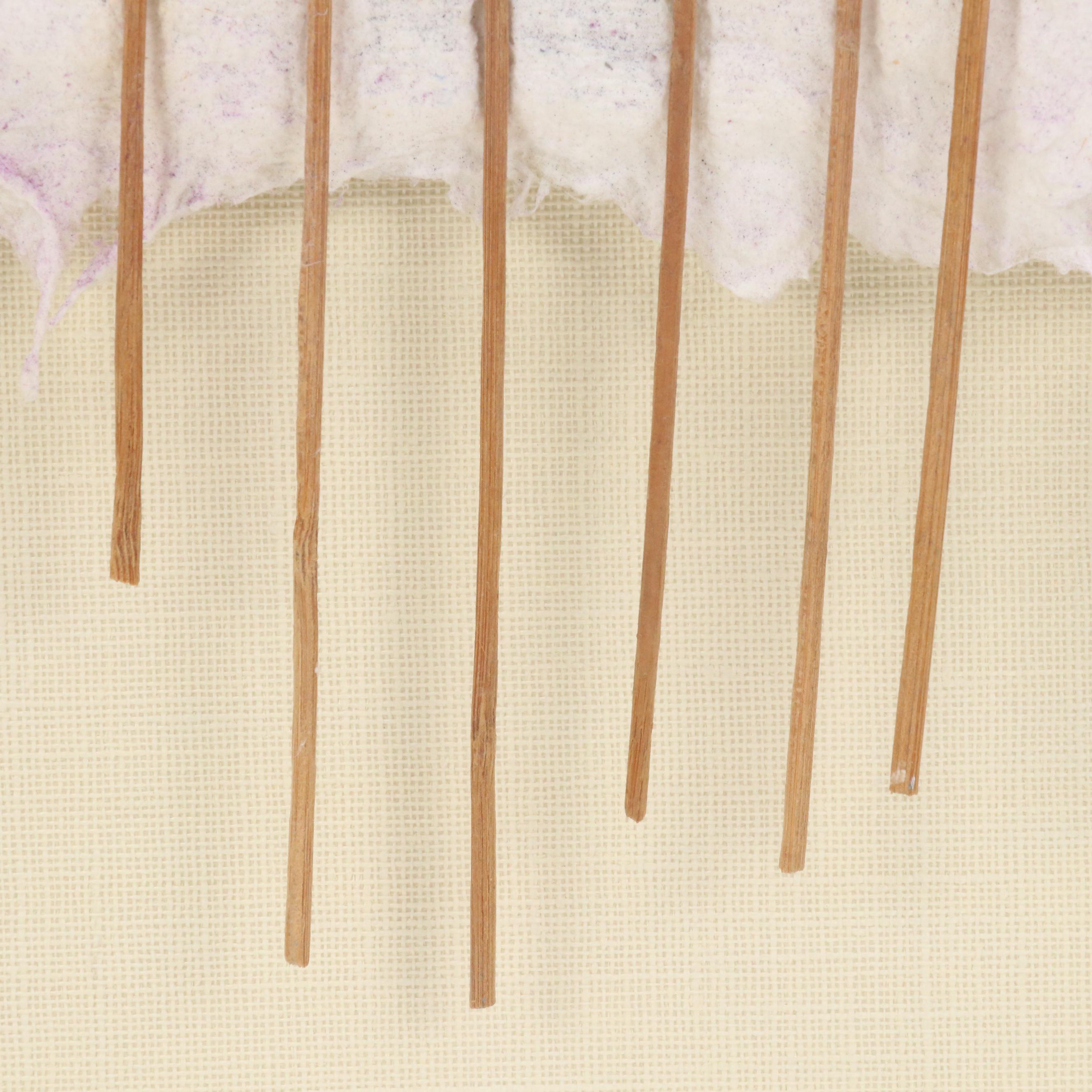 Abstract Mixed Media Pulp Painting with Wooden Dowels