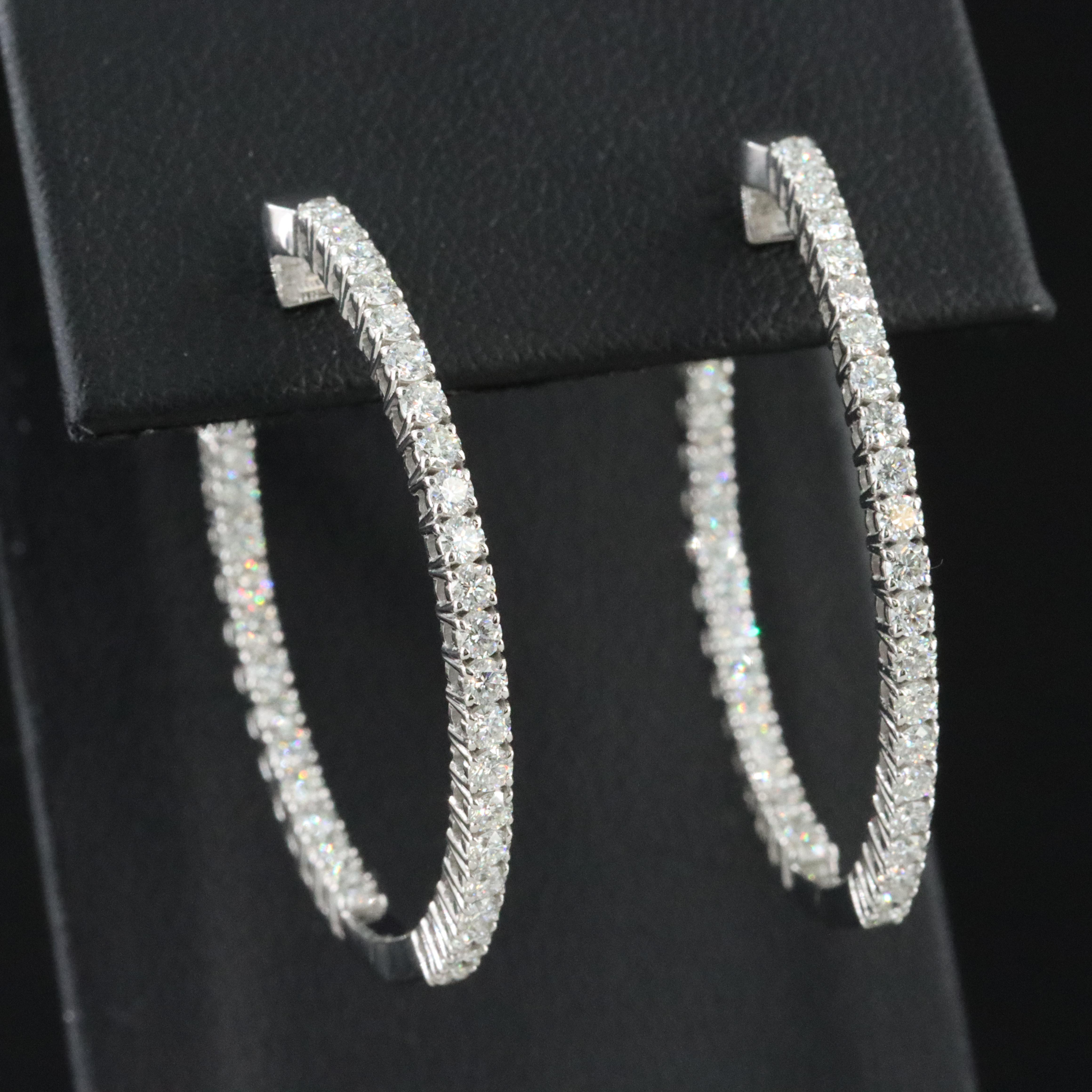 Platinum 1.87 CTW Diamond Inside-Out Hoop Earrings