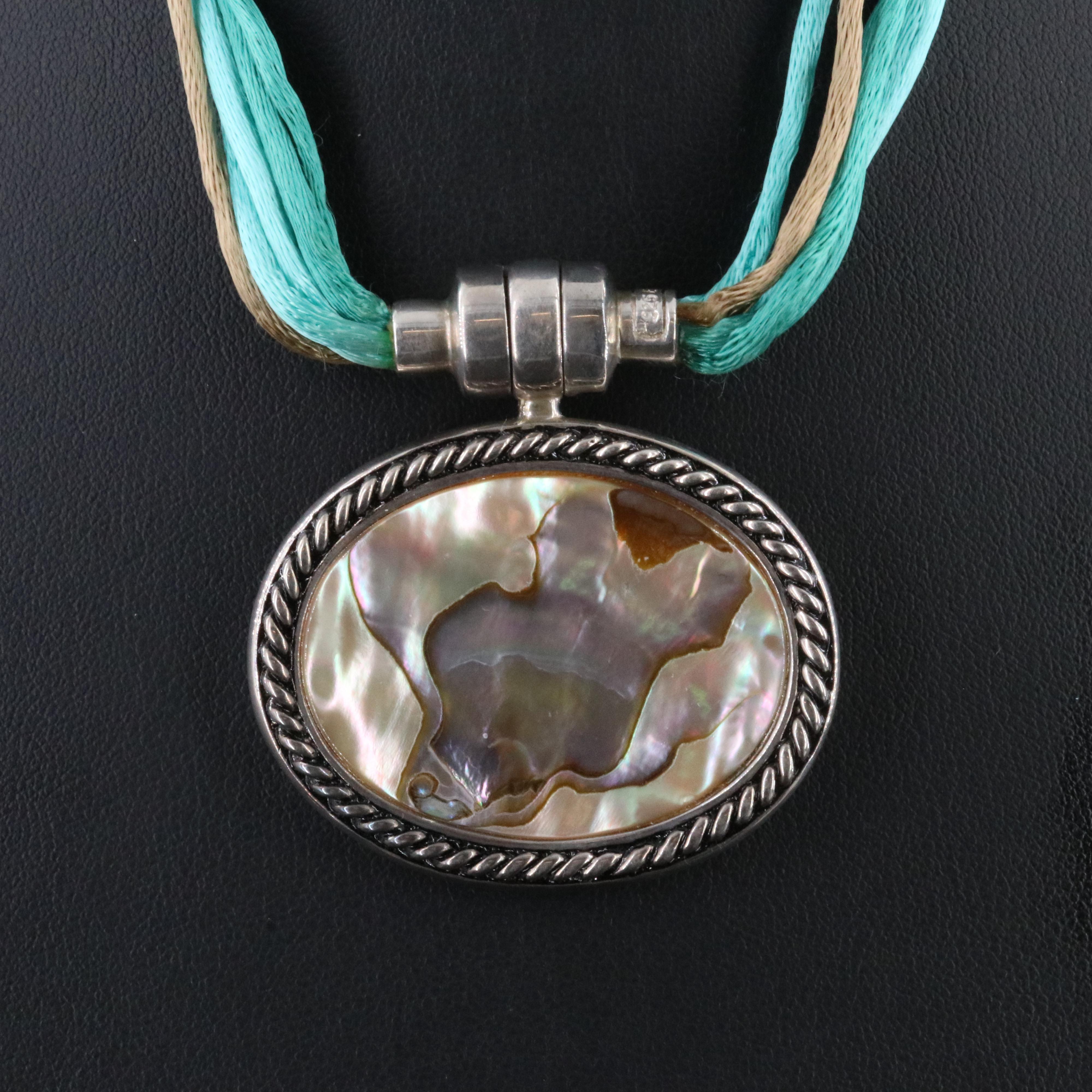 Joseph Esposito Sterling Abalone Necklace