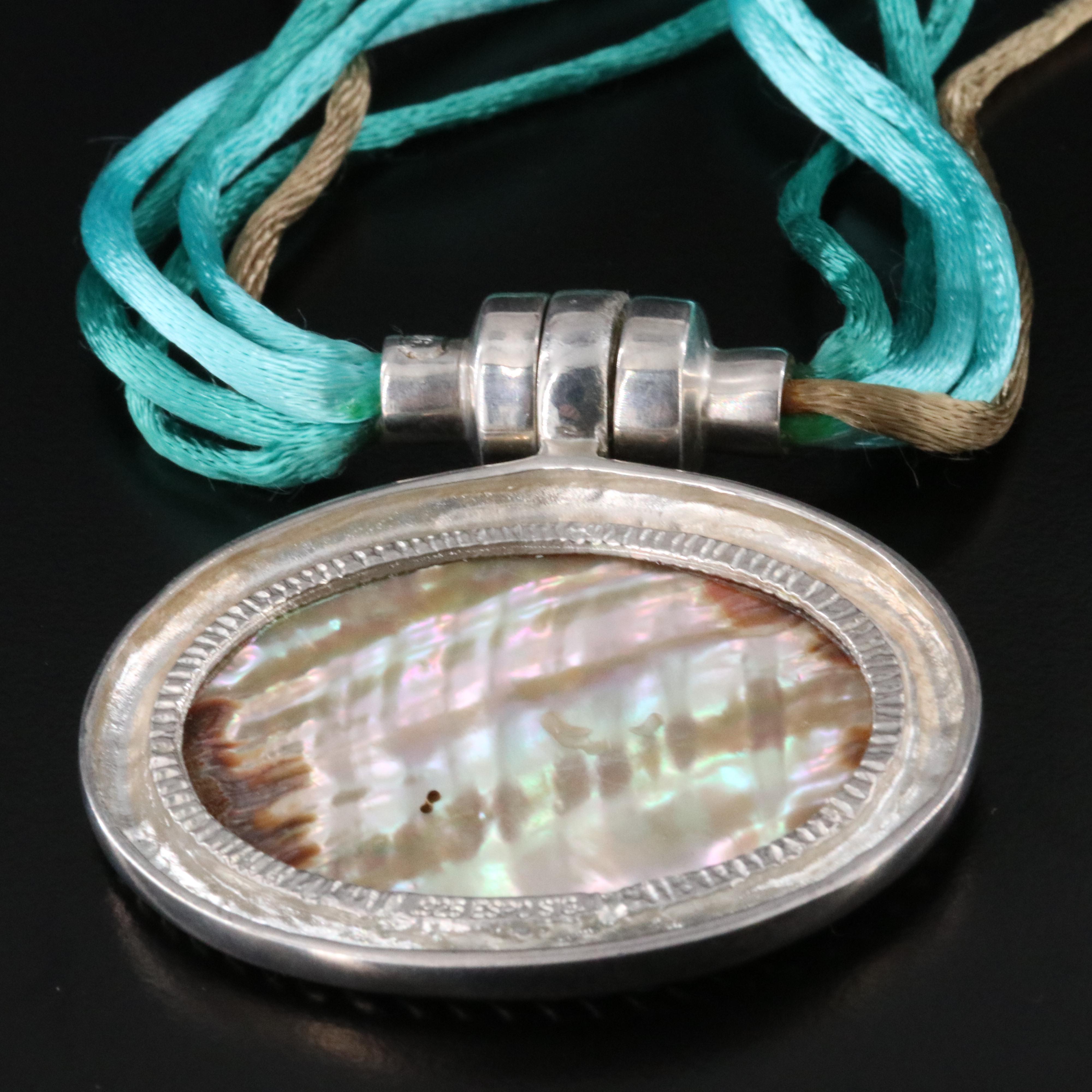 Joseph Esposito Sterling Abalone Necklace
