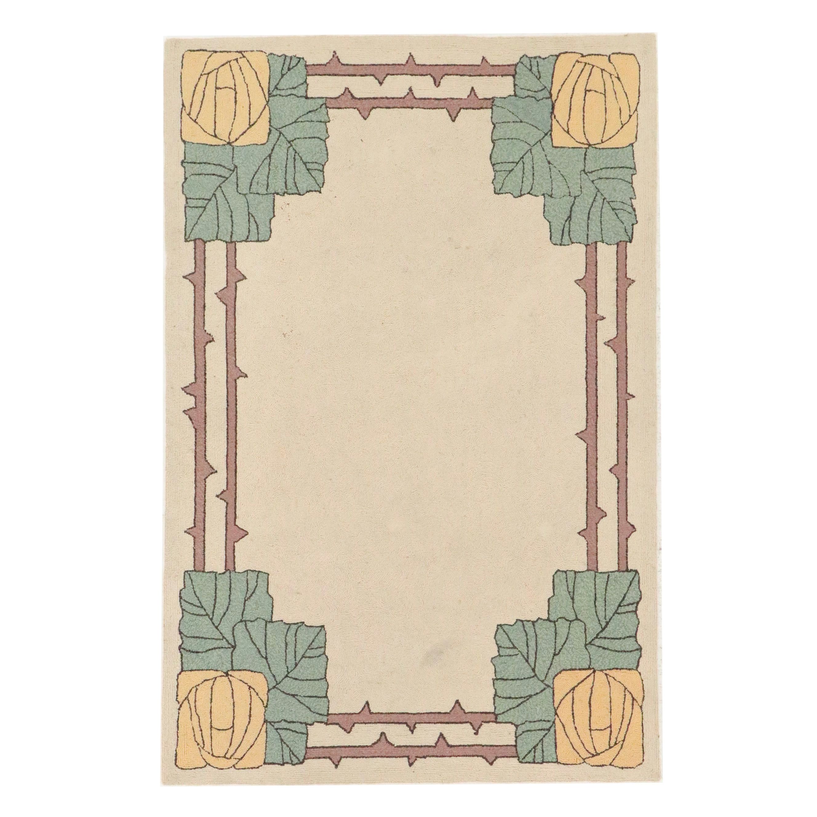 4' x 6' Hand-Tufted Rose and Thorns Area Rug