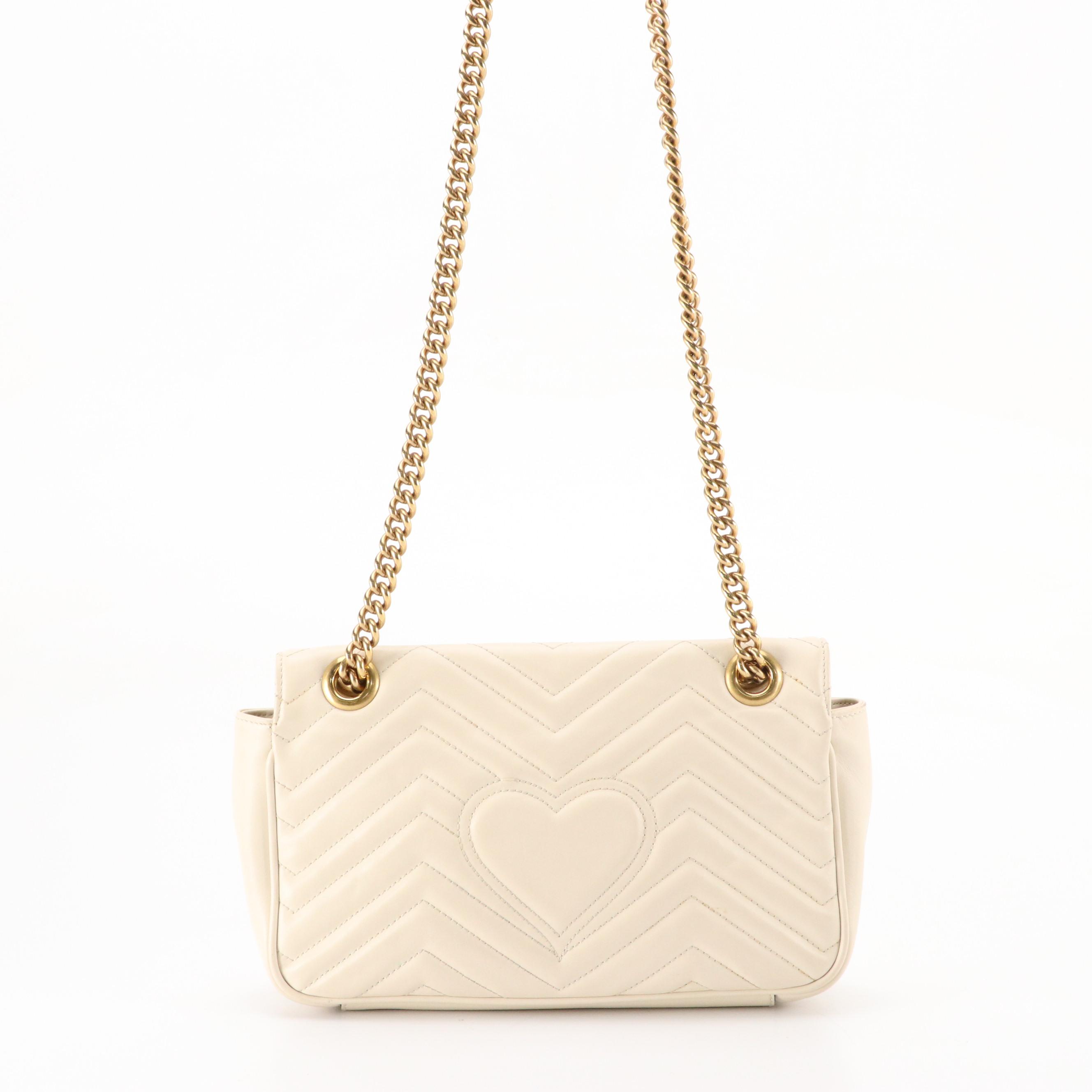 Gucci Marmont Two Way Bag in Neutral Matelassé Leather