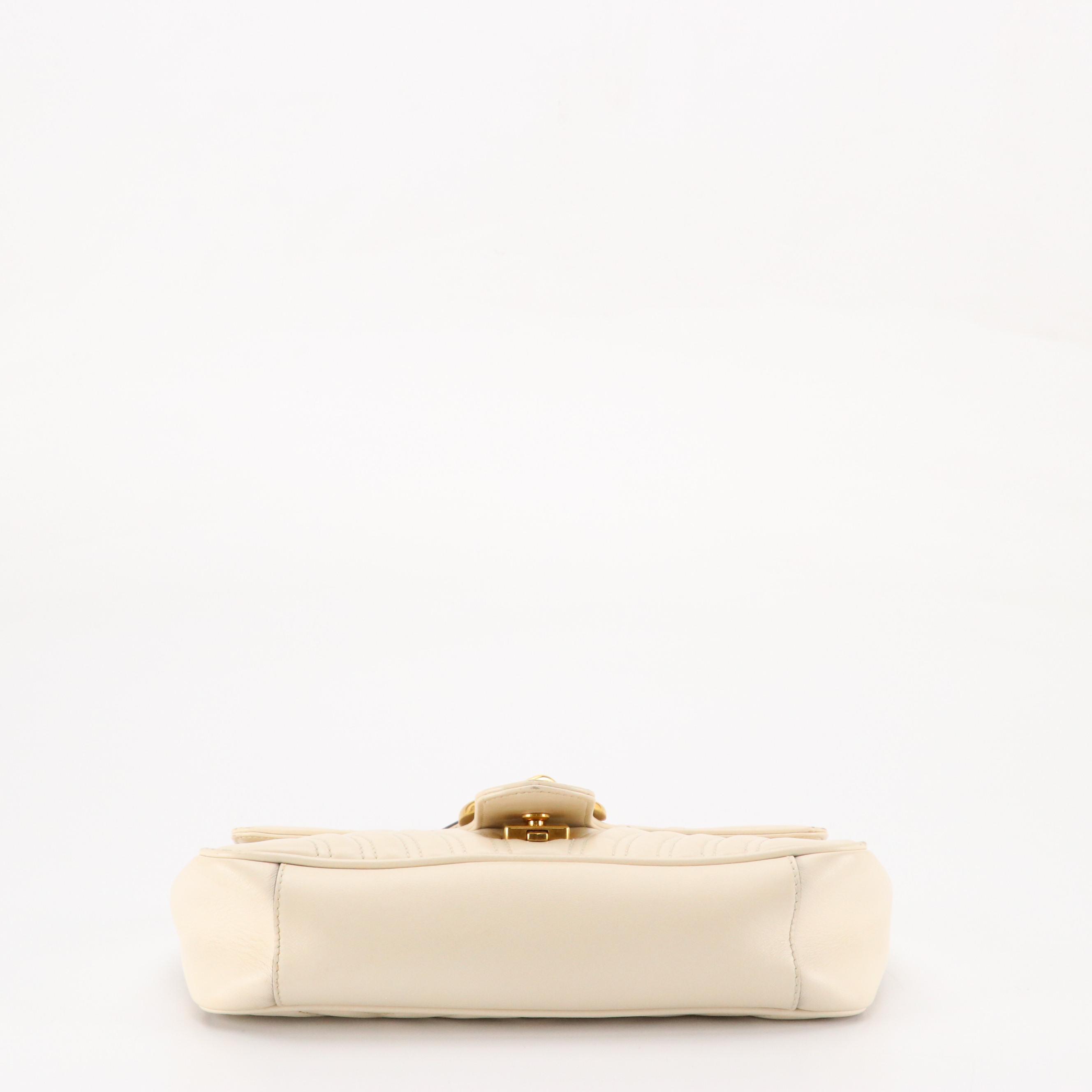 Gucci Marmont Two Way Bag in Neutral Matelassé Leather