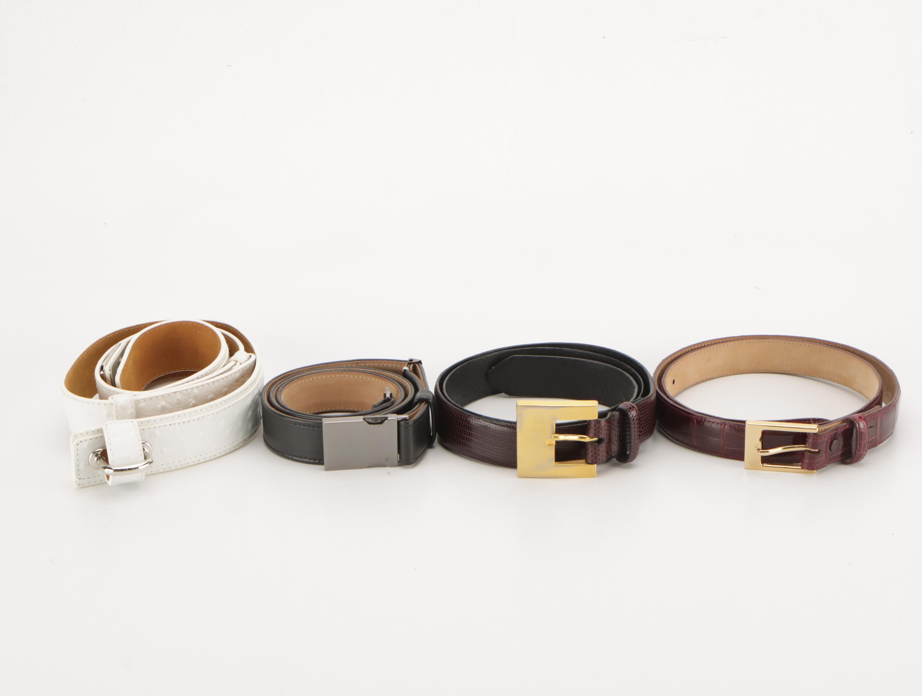 Worth Shiny Croc Embossed, Lizardskin, and More Leather Belts, Other Jewel Belt