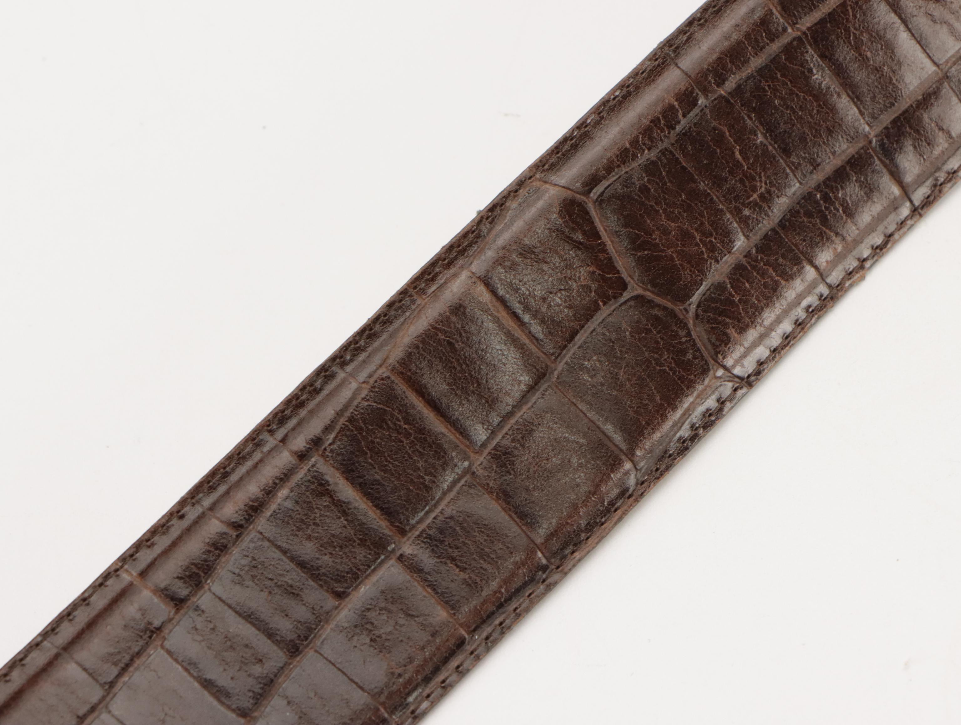 Worth Shiny Croc Embossed, Lizardskin, and More Leather Belts, Other Jewel Belt