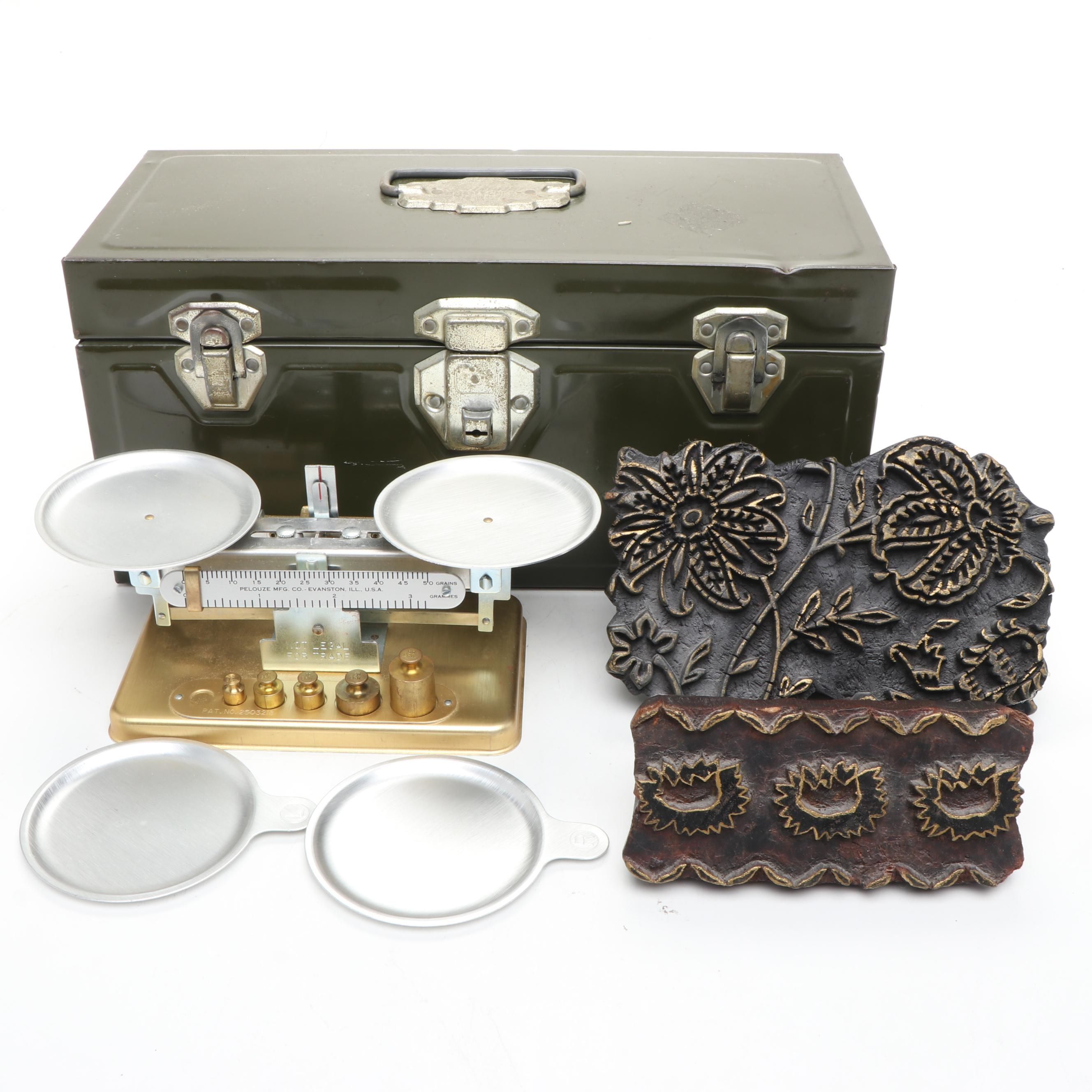 Textile Stencils, Union Utility Box and Pelouze MFG. Co. Scale