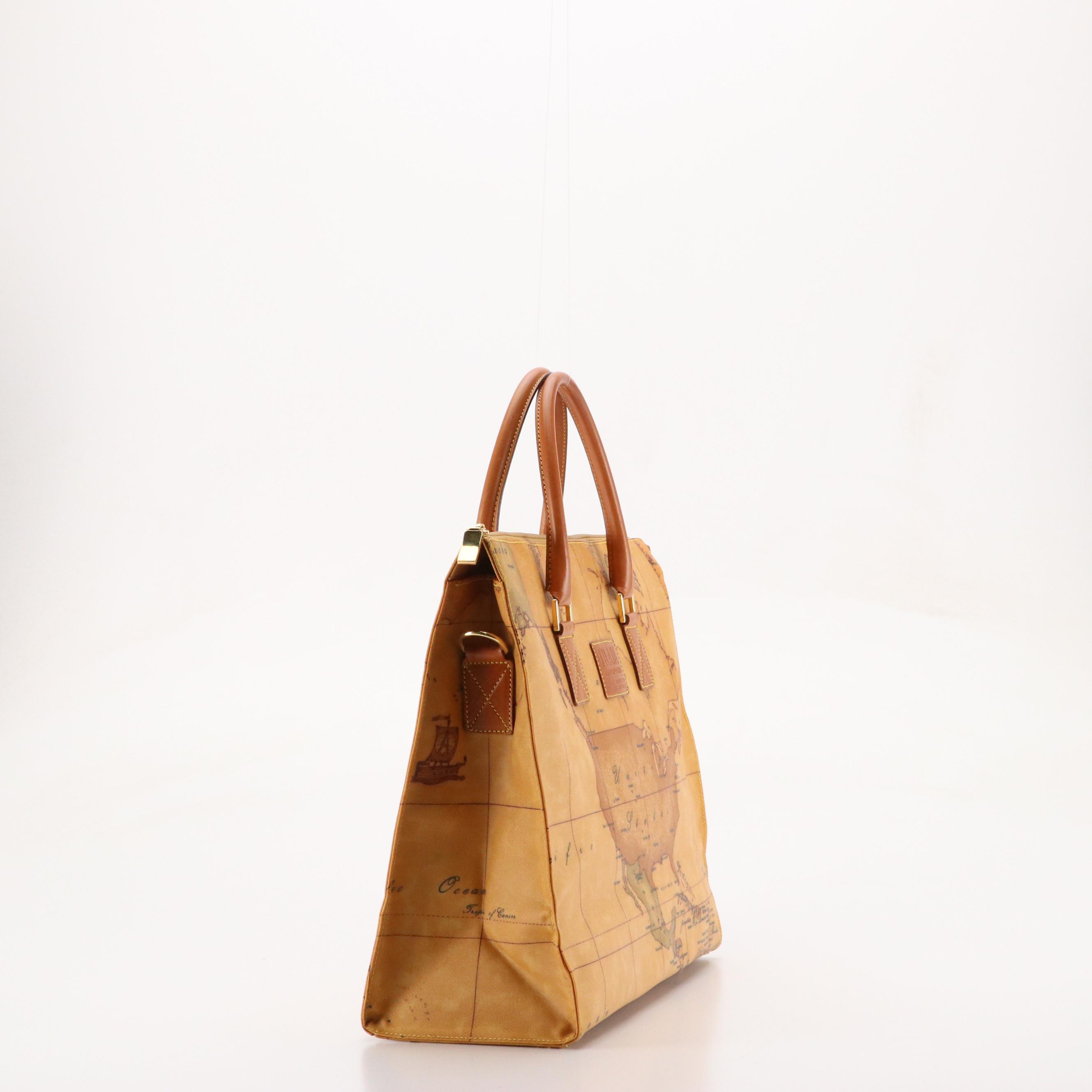 Alviero Martini 1A Two-Way Shoulder Bag and Compact Wallet in Geo Print Canvas