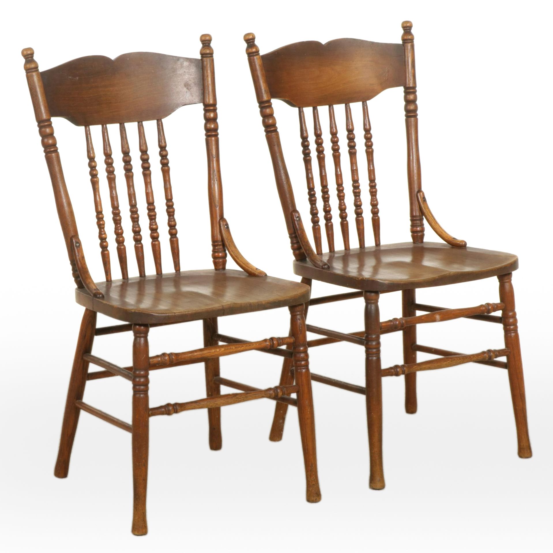 Oak Side Chairs, Pair, Early 20th Century