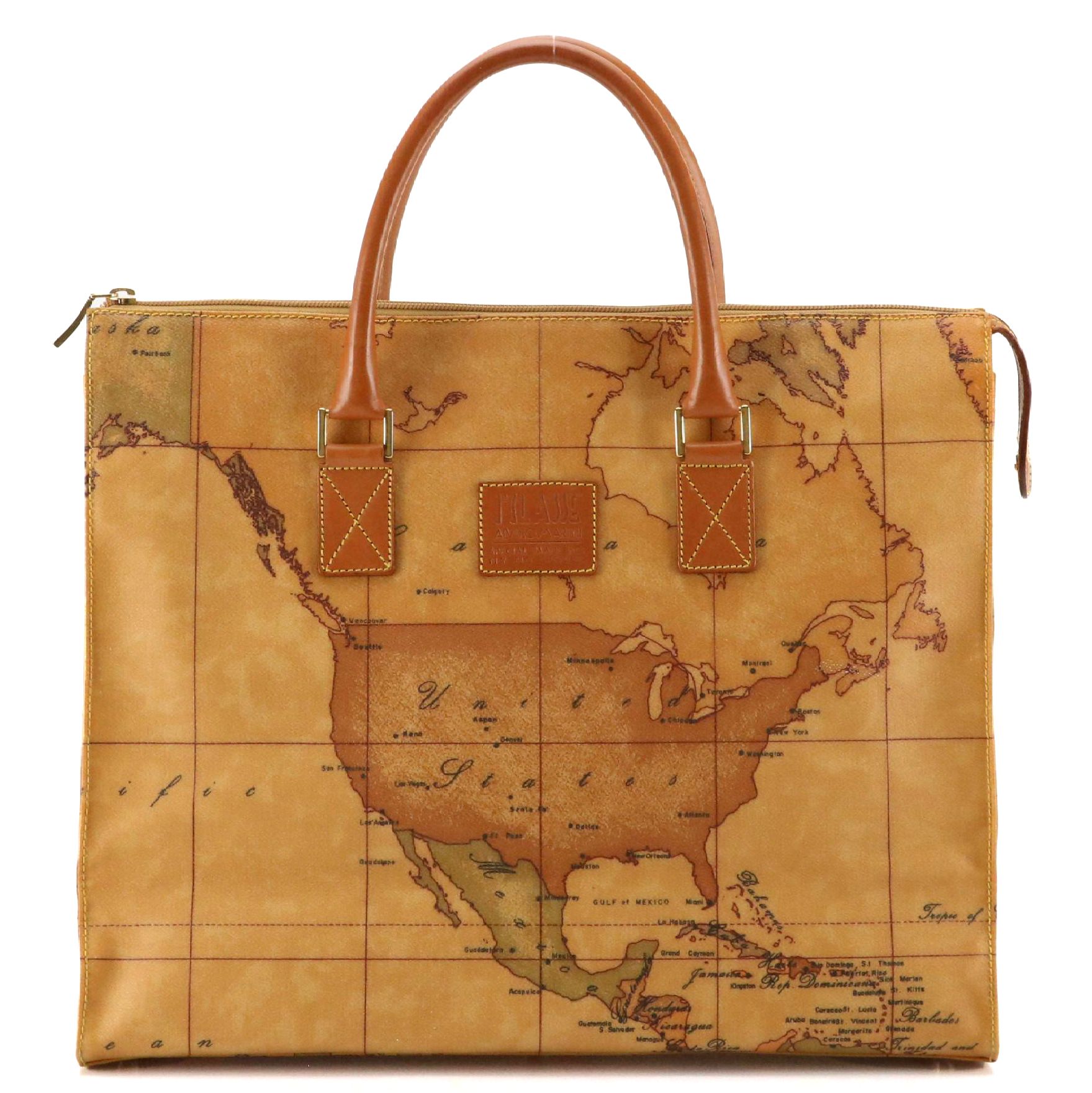 Alviero Martini 1A Two-Way Shoulder Bag and Compact Wallet in Geo Print Canvas