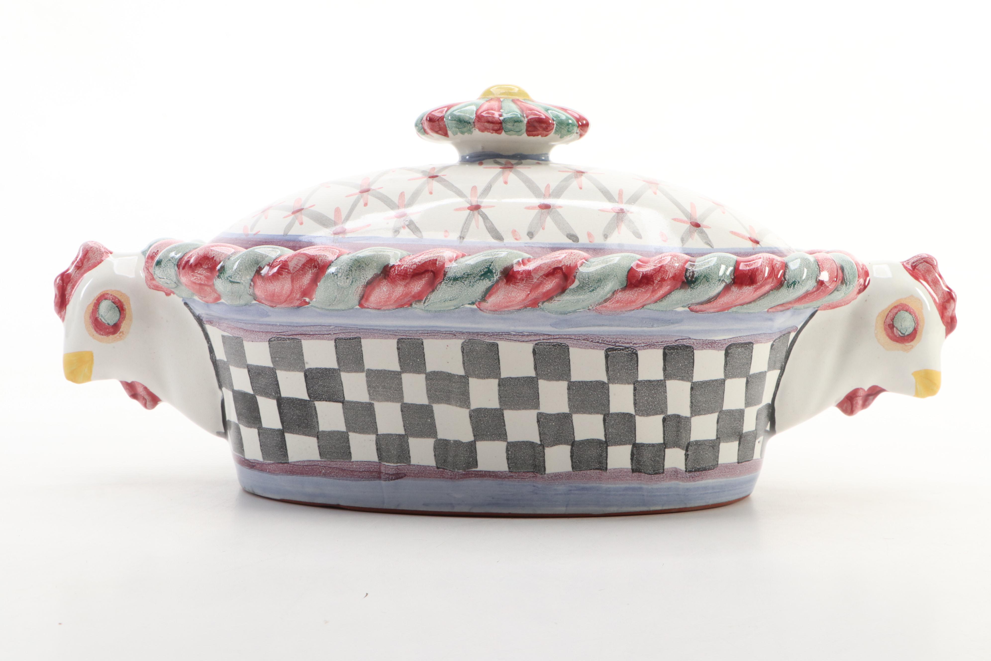 MacKenzie-Childs "Piccadilly" Casserole Dish  and Other Tableware