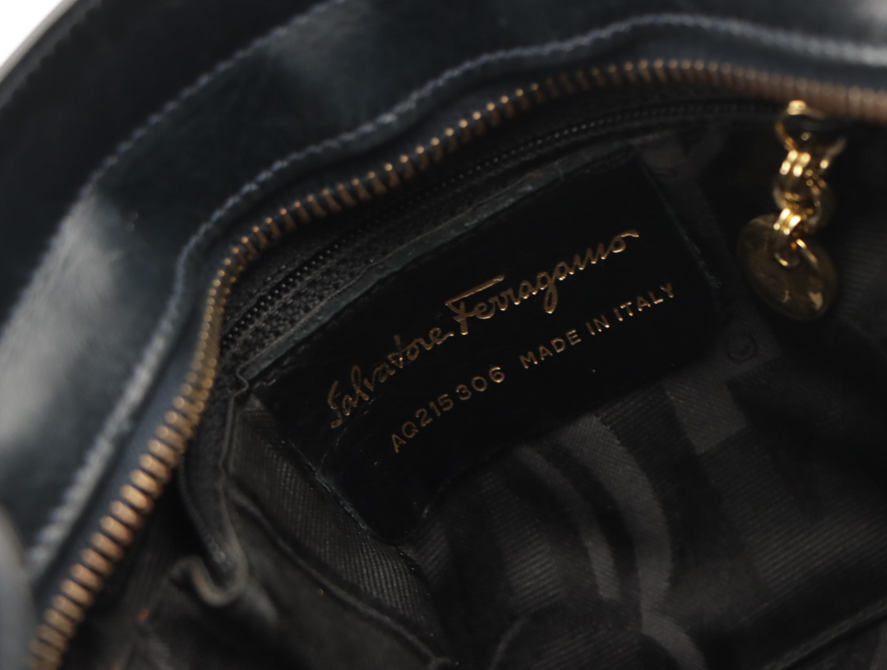 Salvatore Ferragamo Saffiano Leather 2-Way Bag and Navy Leather Shoulder Bag