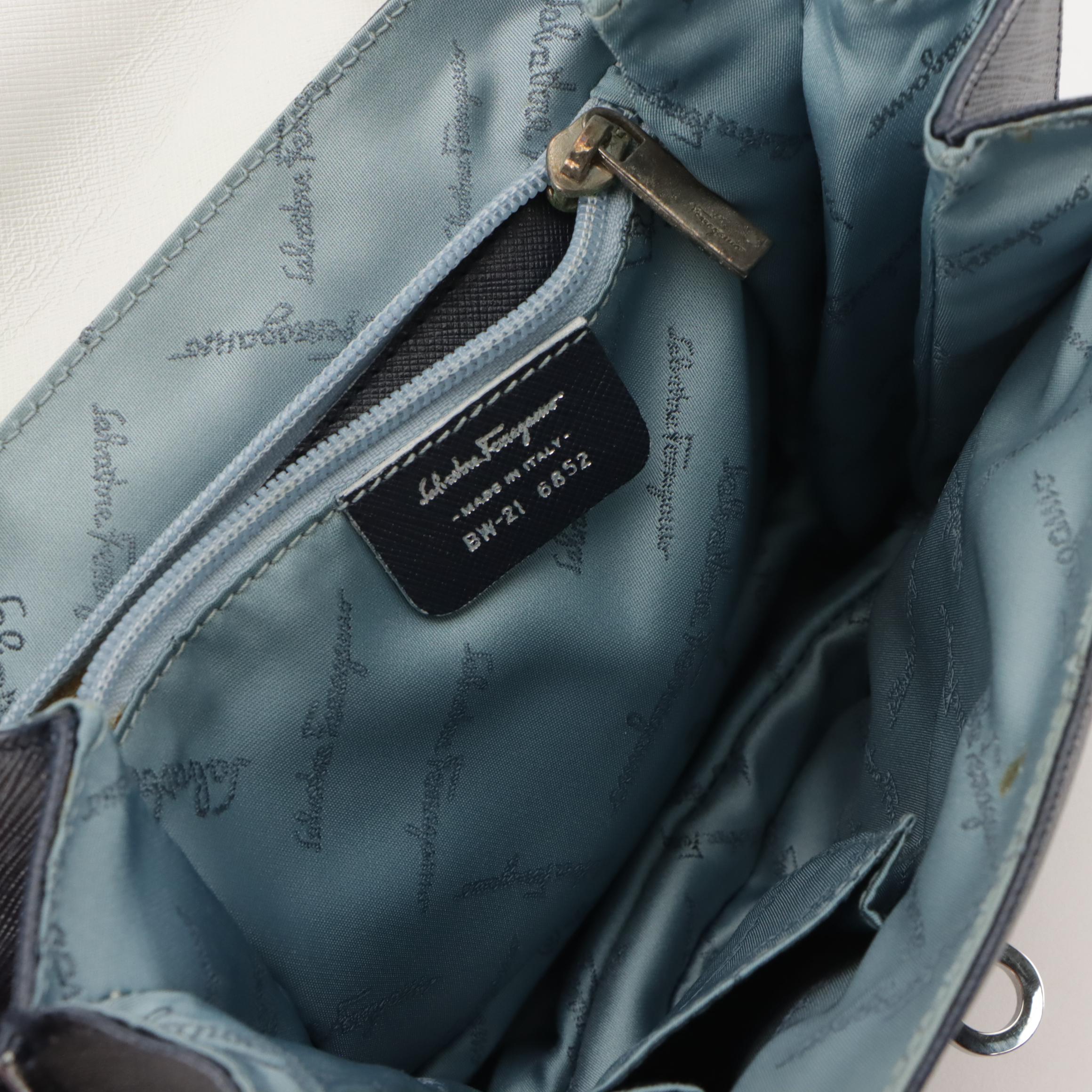 Salvatore Ferragamo Saffiano Leather 2-Way Bag and Navy Leather Shoulder Bag