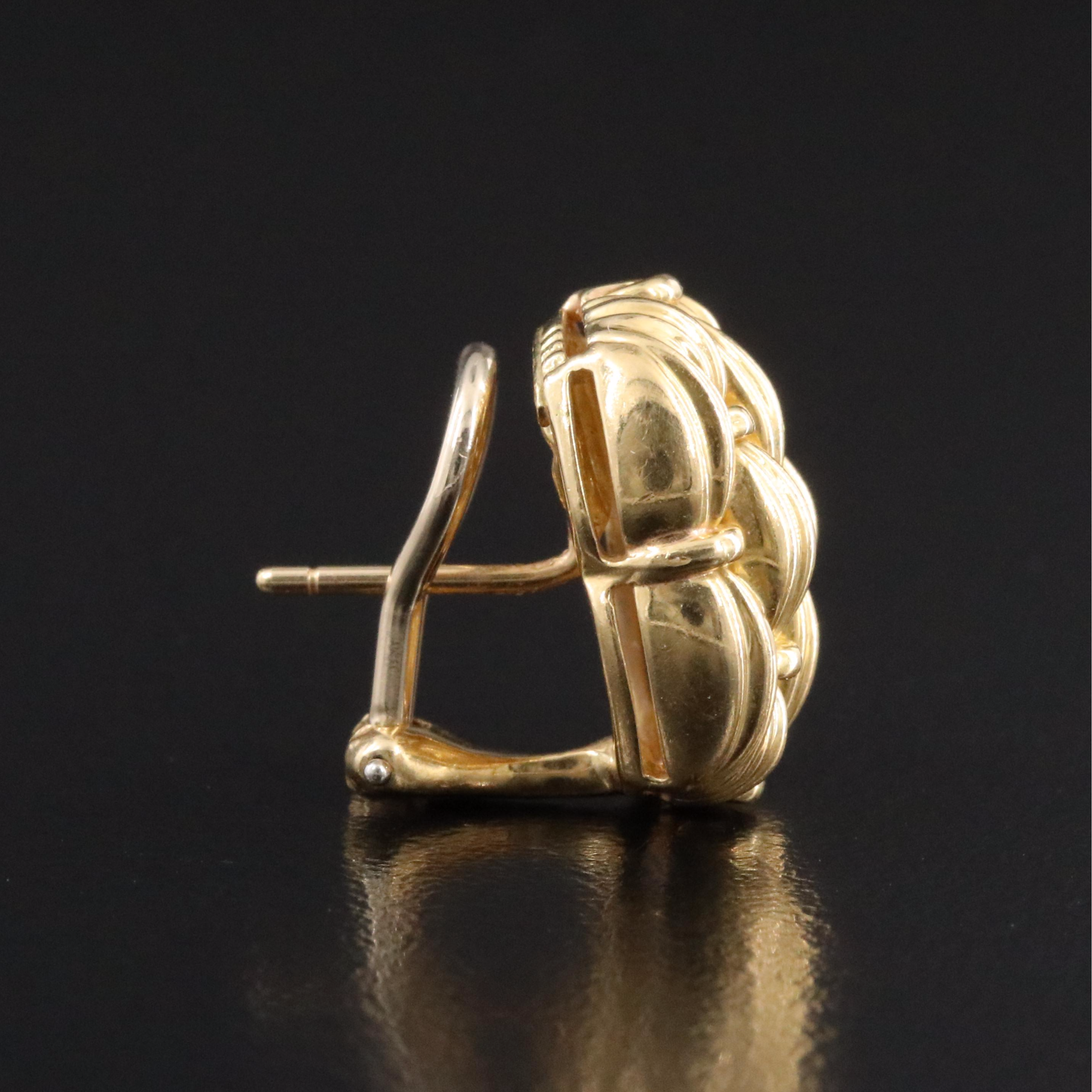 Tiffany & Co. Signature Series 18K Rectangular Basketweave Earrings