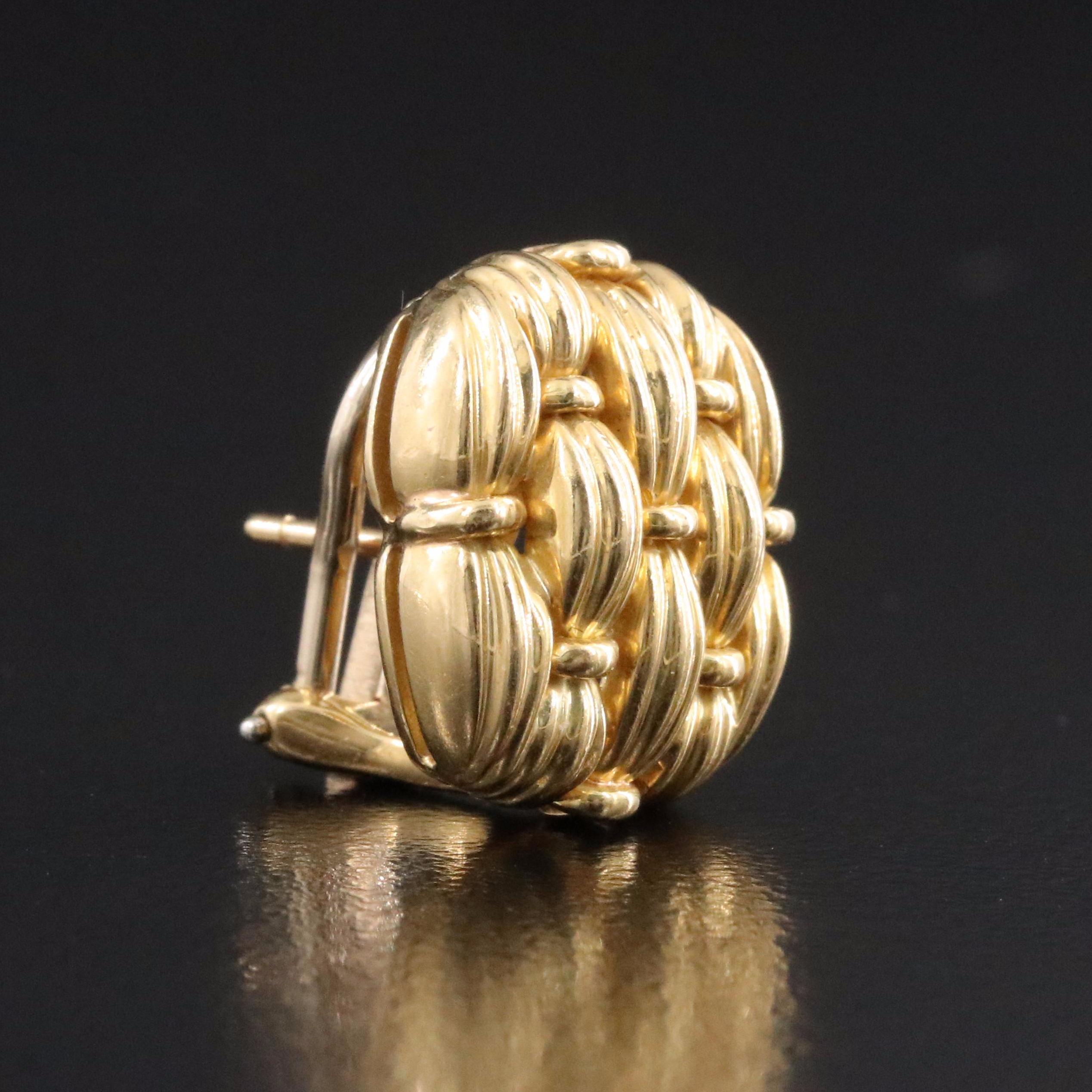 Tiffany & Co. Signature Series 18K Rectangular Basketweave Earrings