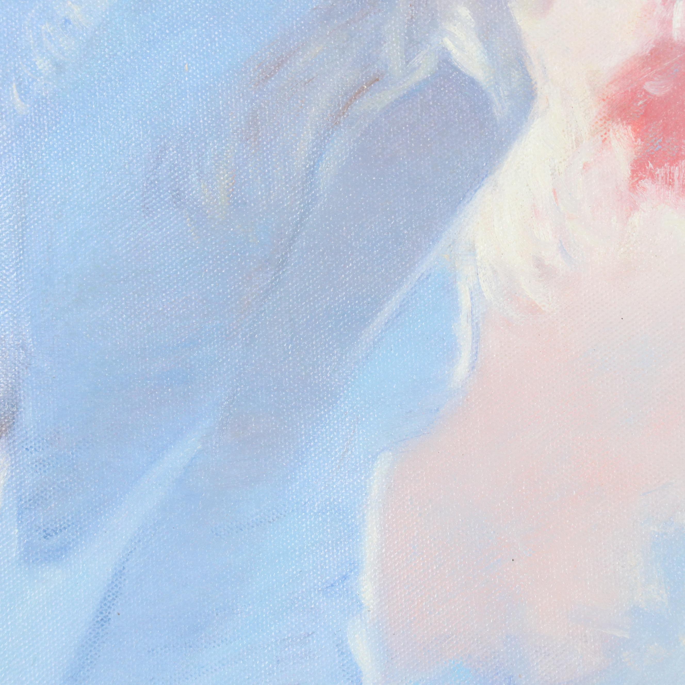 Jasmine Oil Painting of Woman at Sunset, 21st Century