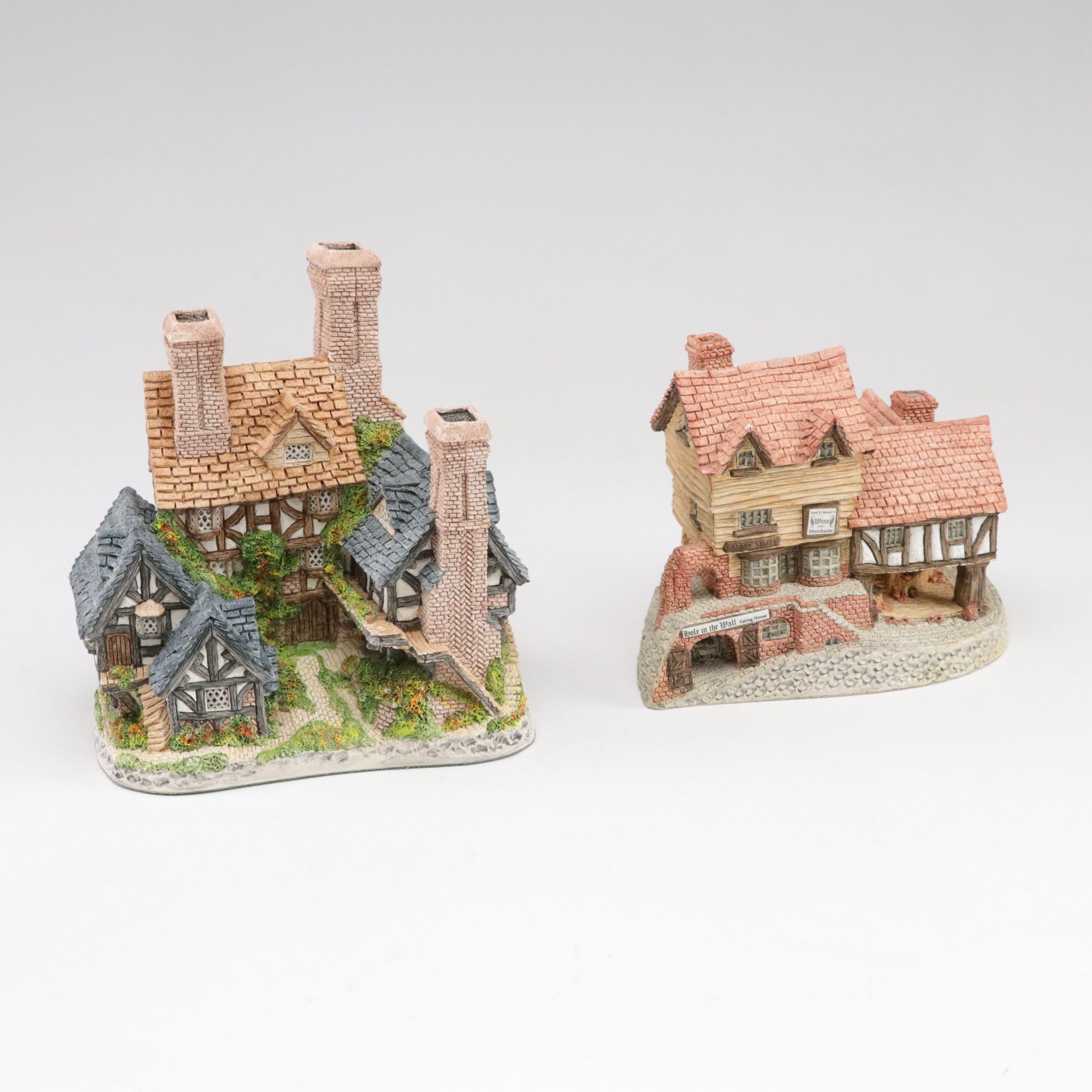 Six David Winter Cottages with "Hertford Court" and "Market Street"