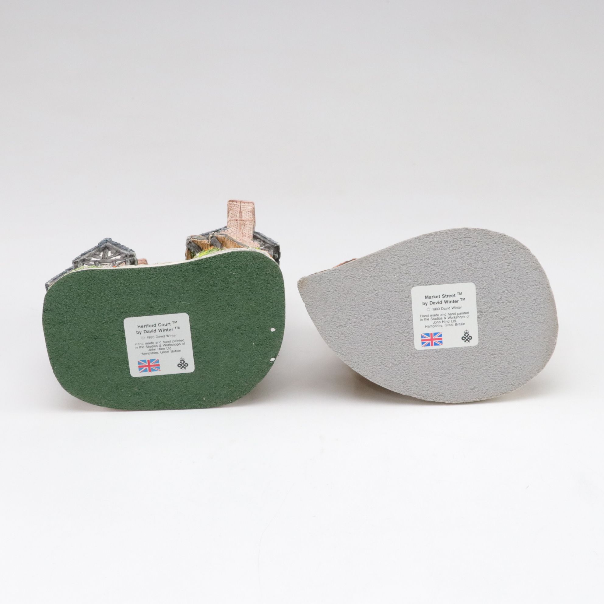 Six David Winter Cottages with "Hertford Court" and "Market Street"