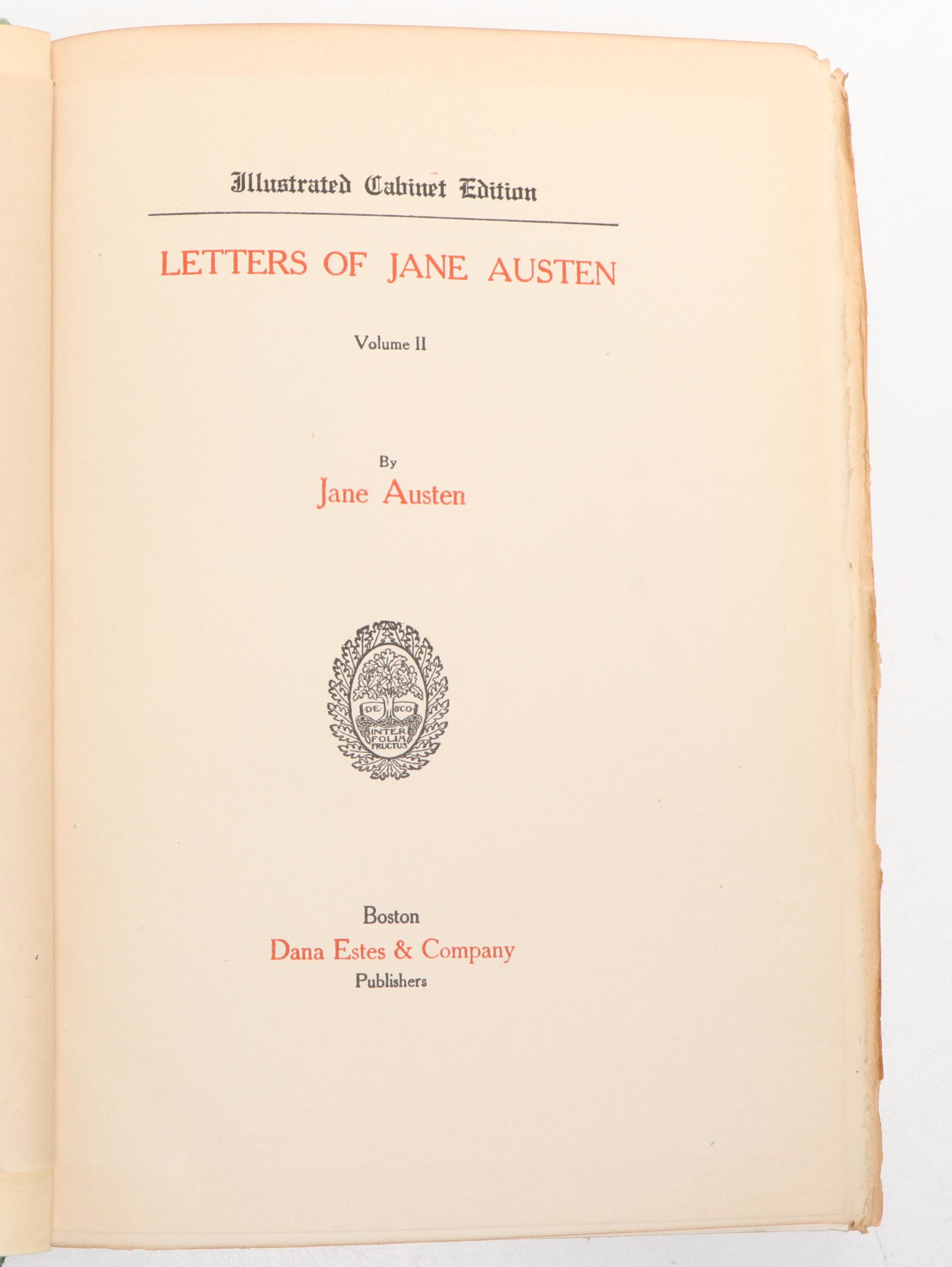 Illustrated Cabinet Edition "The Works of Jane Austen" Partial Set, circa 1910