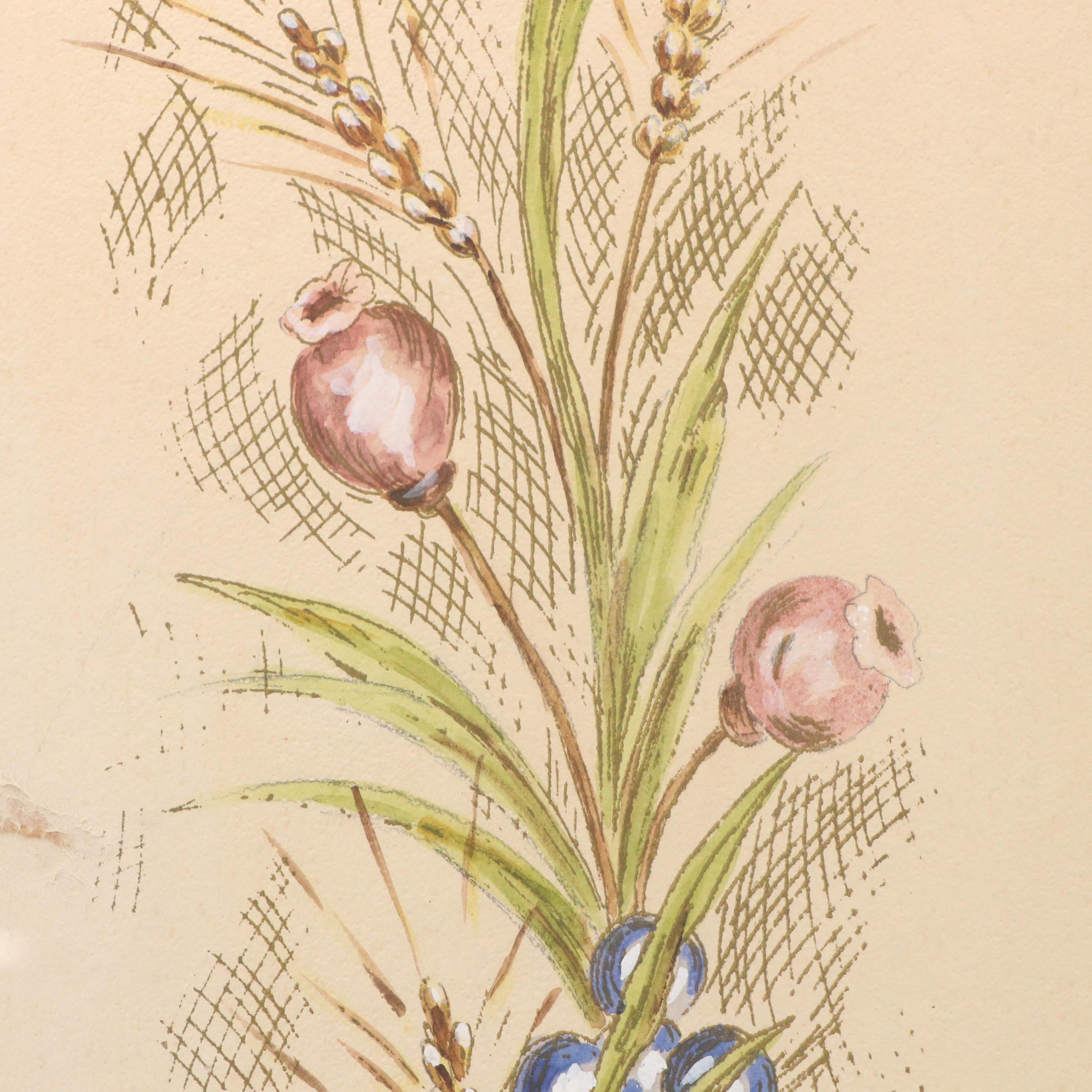 Marko Manufacturers Watercolor Paintings "Fruits," Mid to Late 20th C.