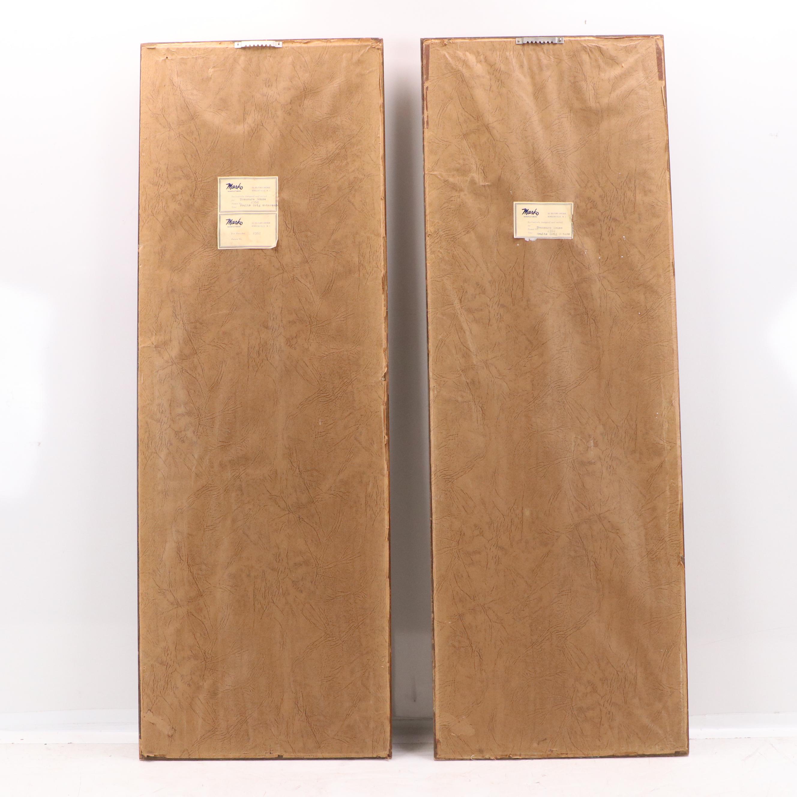 Marko Manufacturers Watercolor Paintings "Fruits," Mid to Late 20th C.