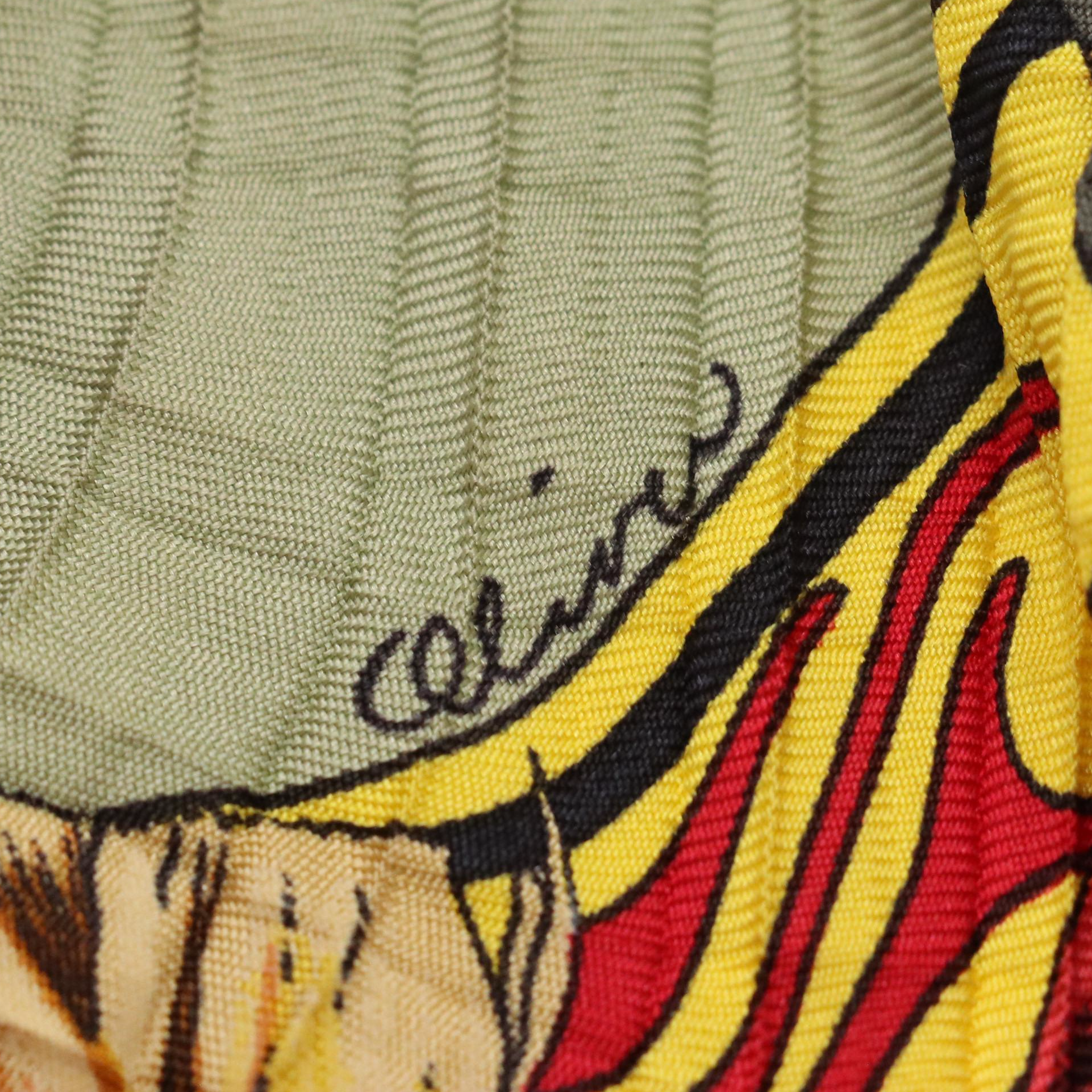 Hermès "Kachinas" Plissé Losange Scarf in Silk Twill