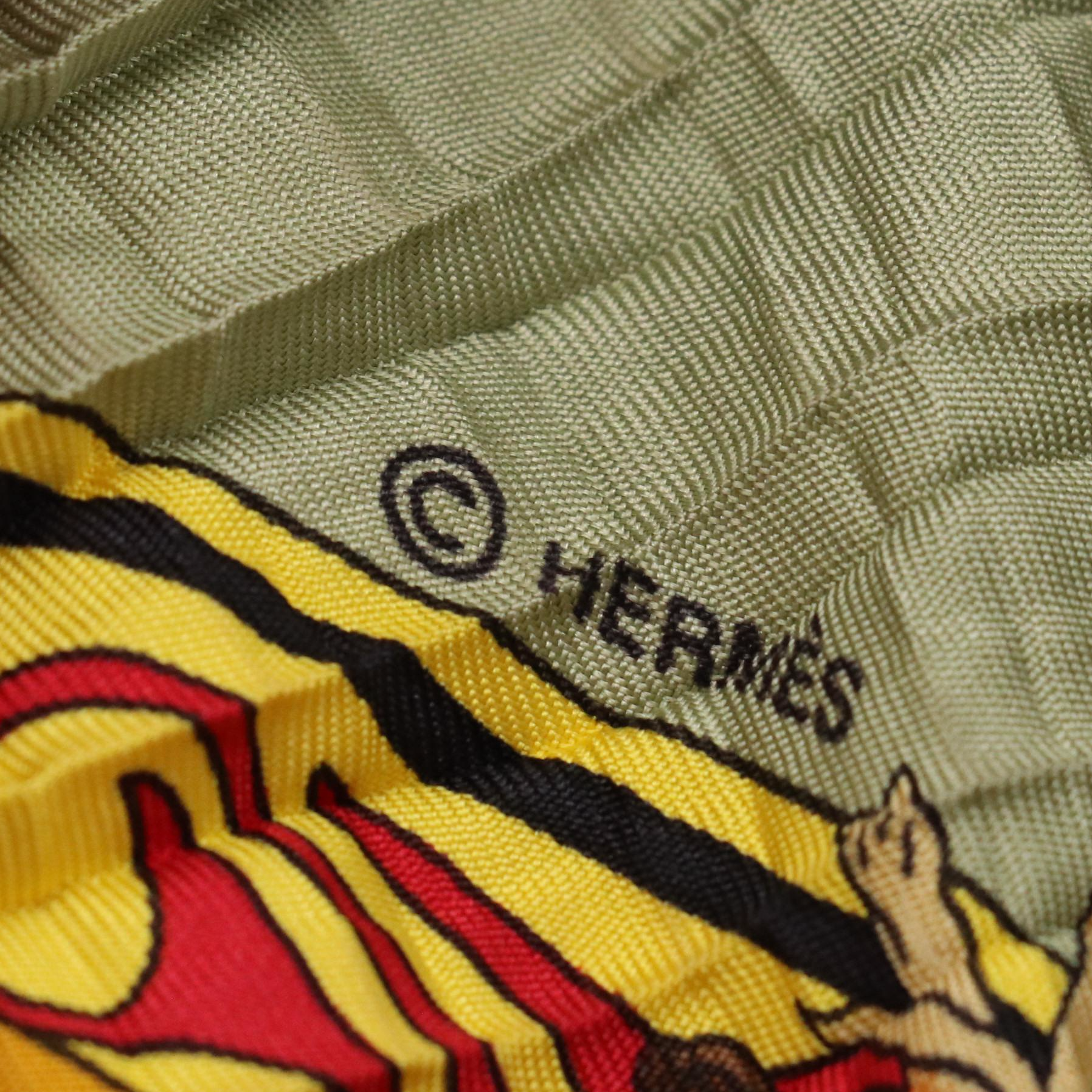 Hermès "Kachinas" Plissé Losange Scarf in Silk Twill