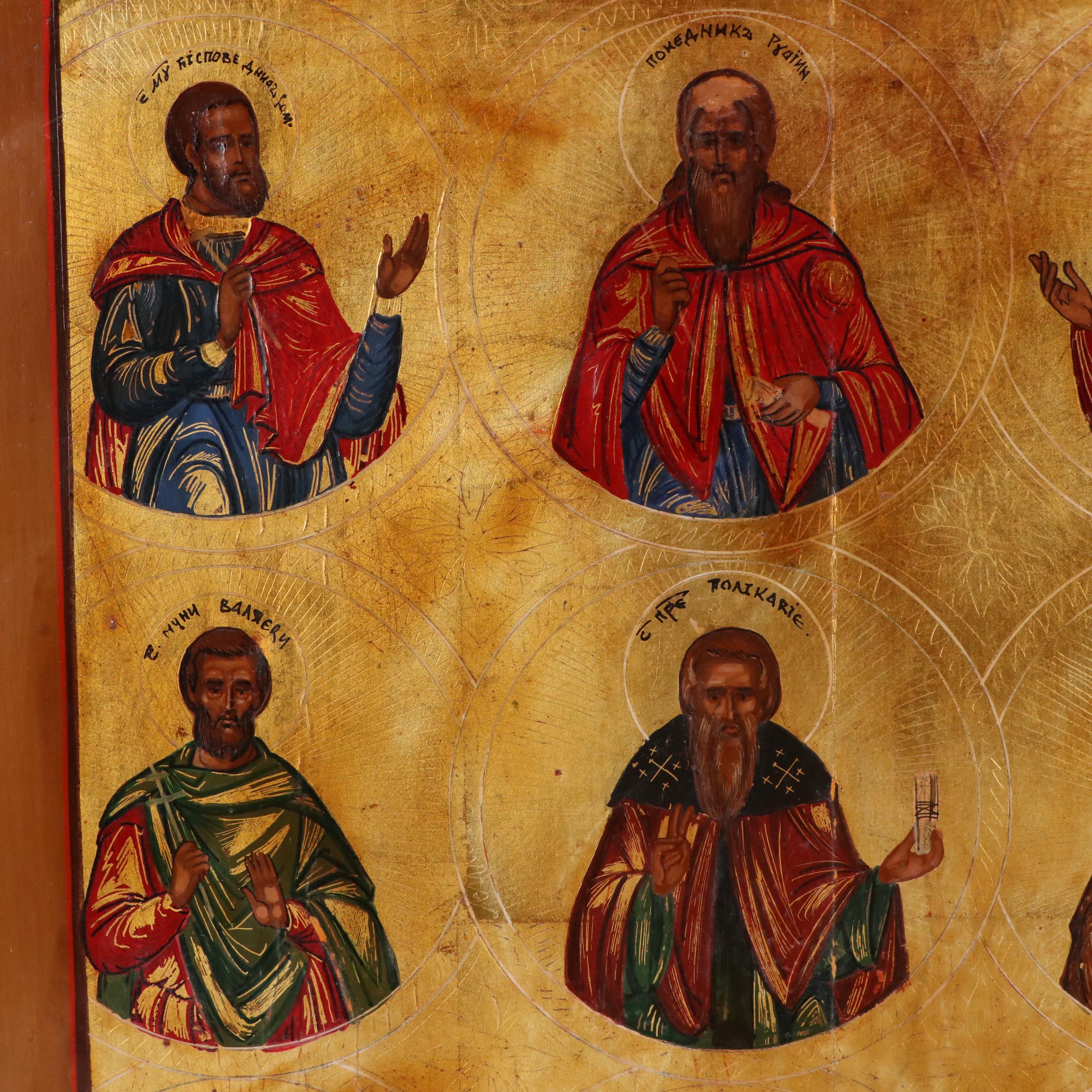 Orthodox Christian Hand-Painted Icon of Saints